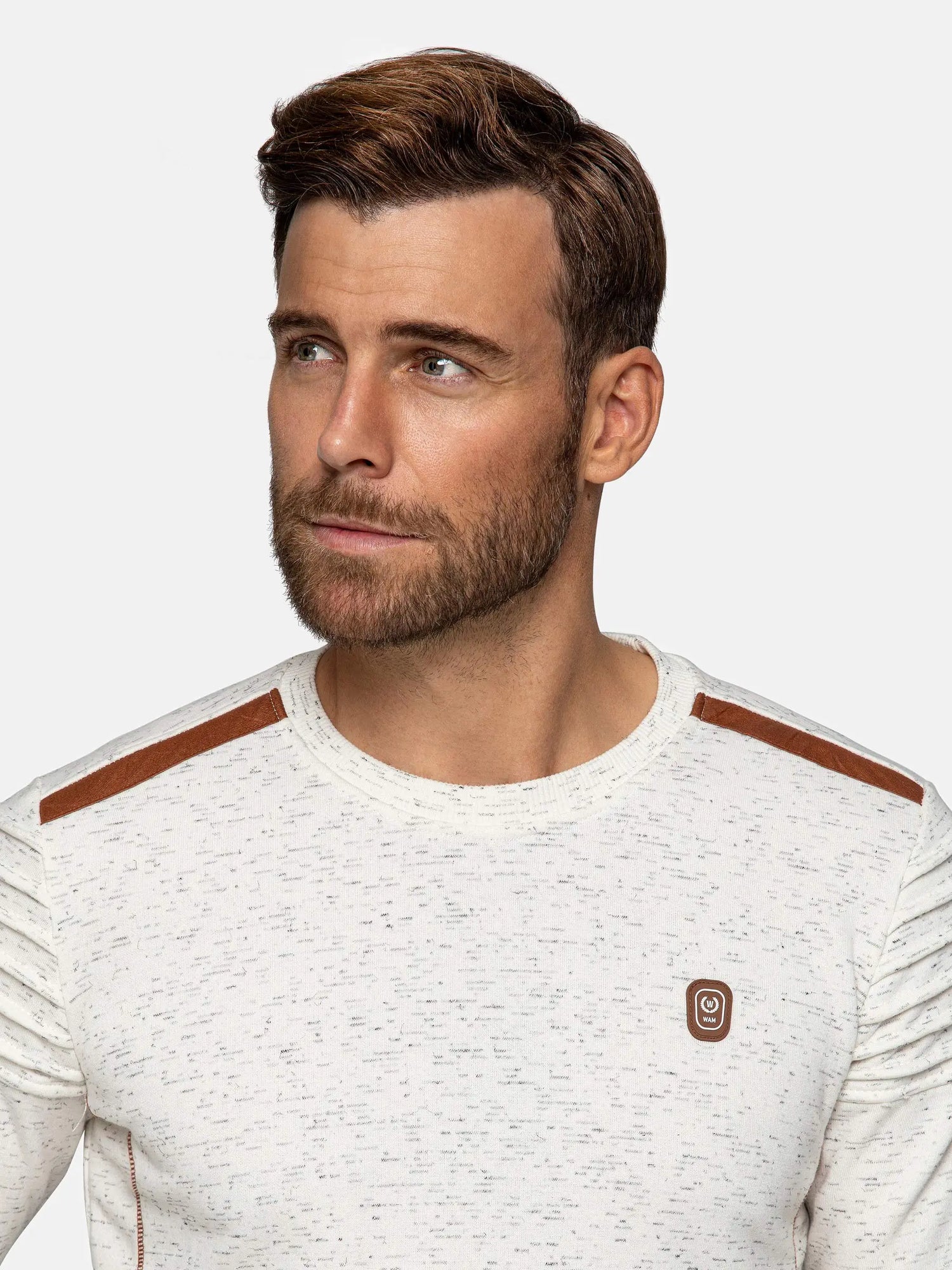 Anita Slim Fit Crew Neck Off-White Sweater 6XL