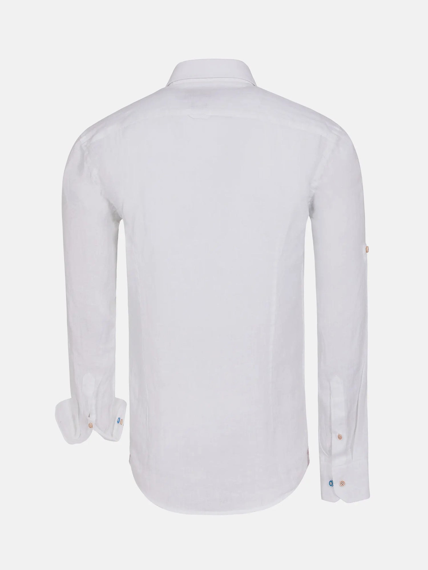 Redention Linen White Long Sleeve Shirt 6XL