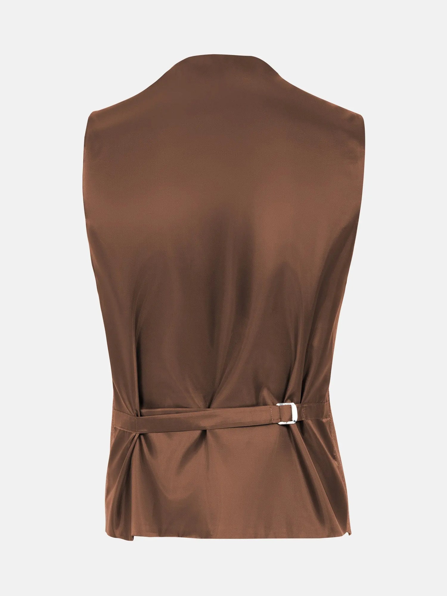 Slim Fit Textured Brown Vest 60