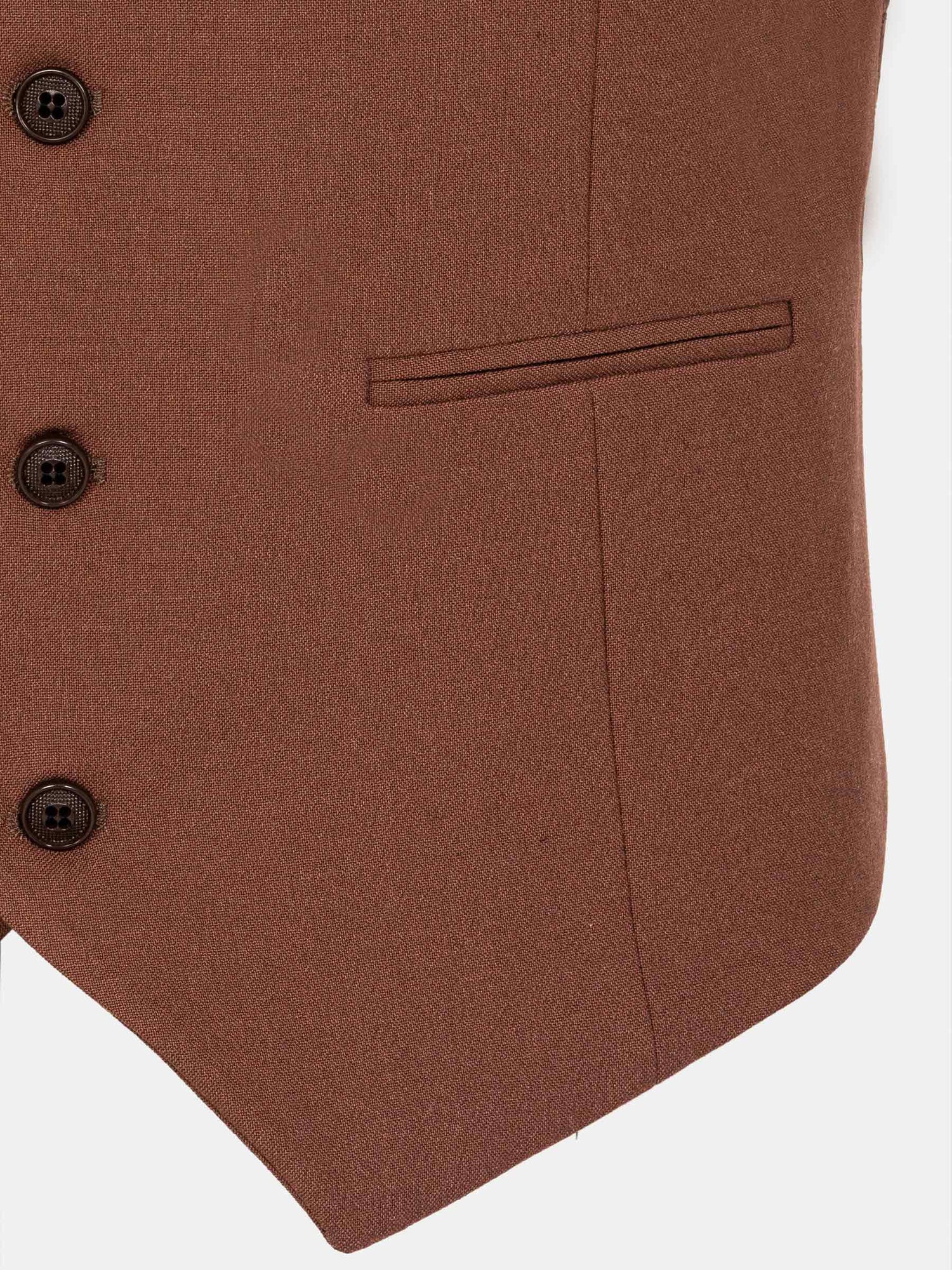 Slim Fit Textured Brown Vest 60