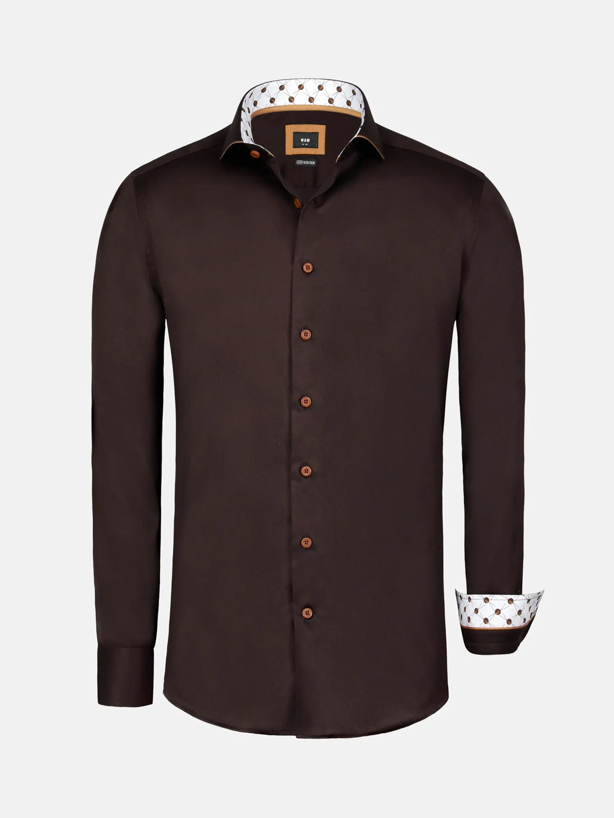 Lance Solid Brown Long Sleeve Shirt 6XL