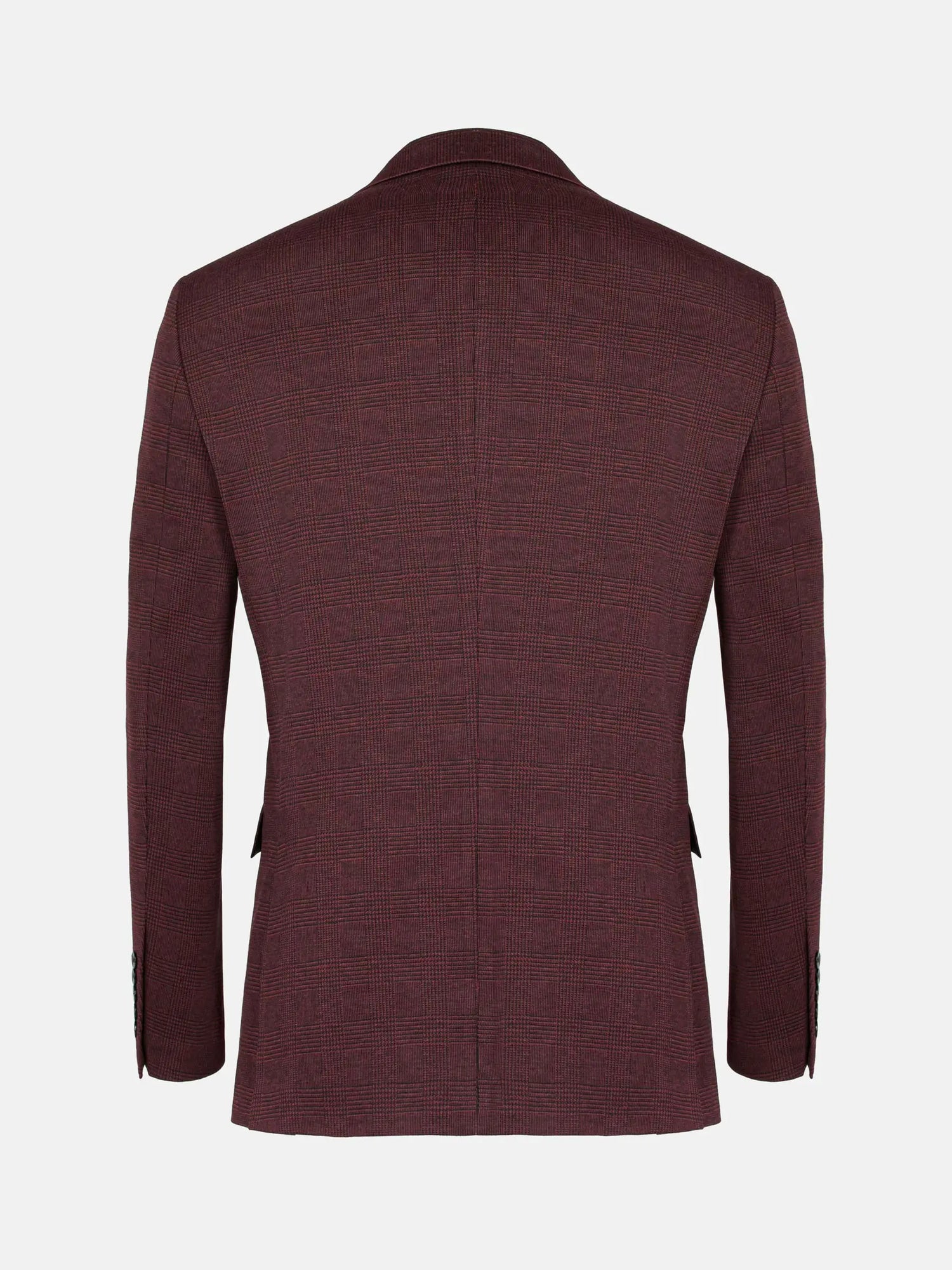 Red Wood Wide Lapel Dark Red Blk Suit Blazer 60