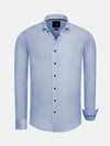 Emiliano Slim Fit Blue Long Sleeve Shirt 6XL