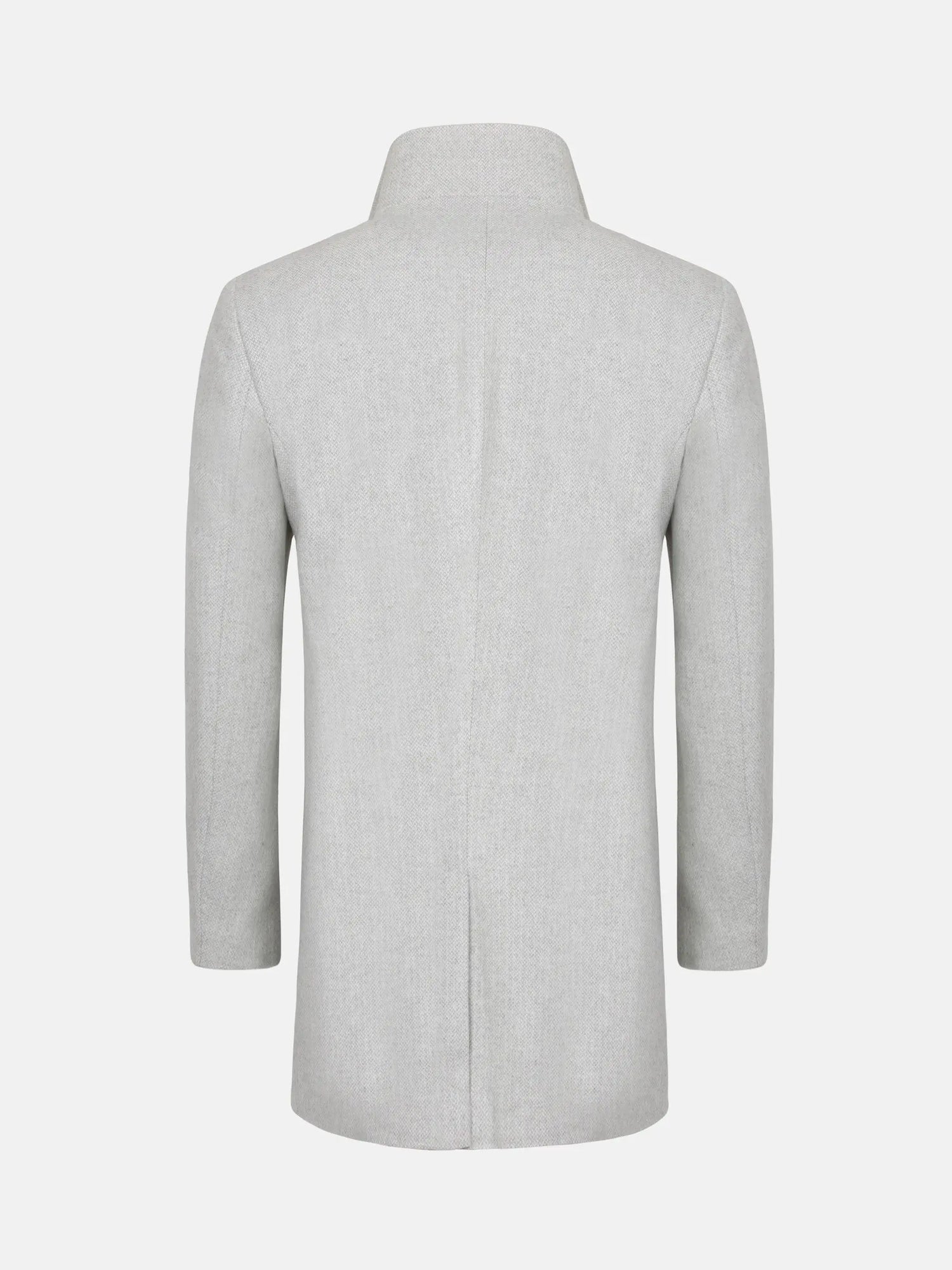 Kartier High Neck Light Grey Trench Coat 6XL