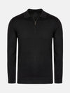 Raglan Half Zip Closer Black Pullover 6XL
