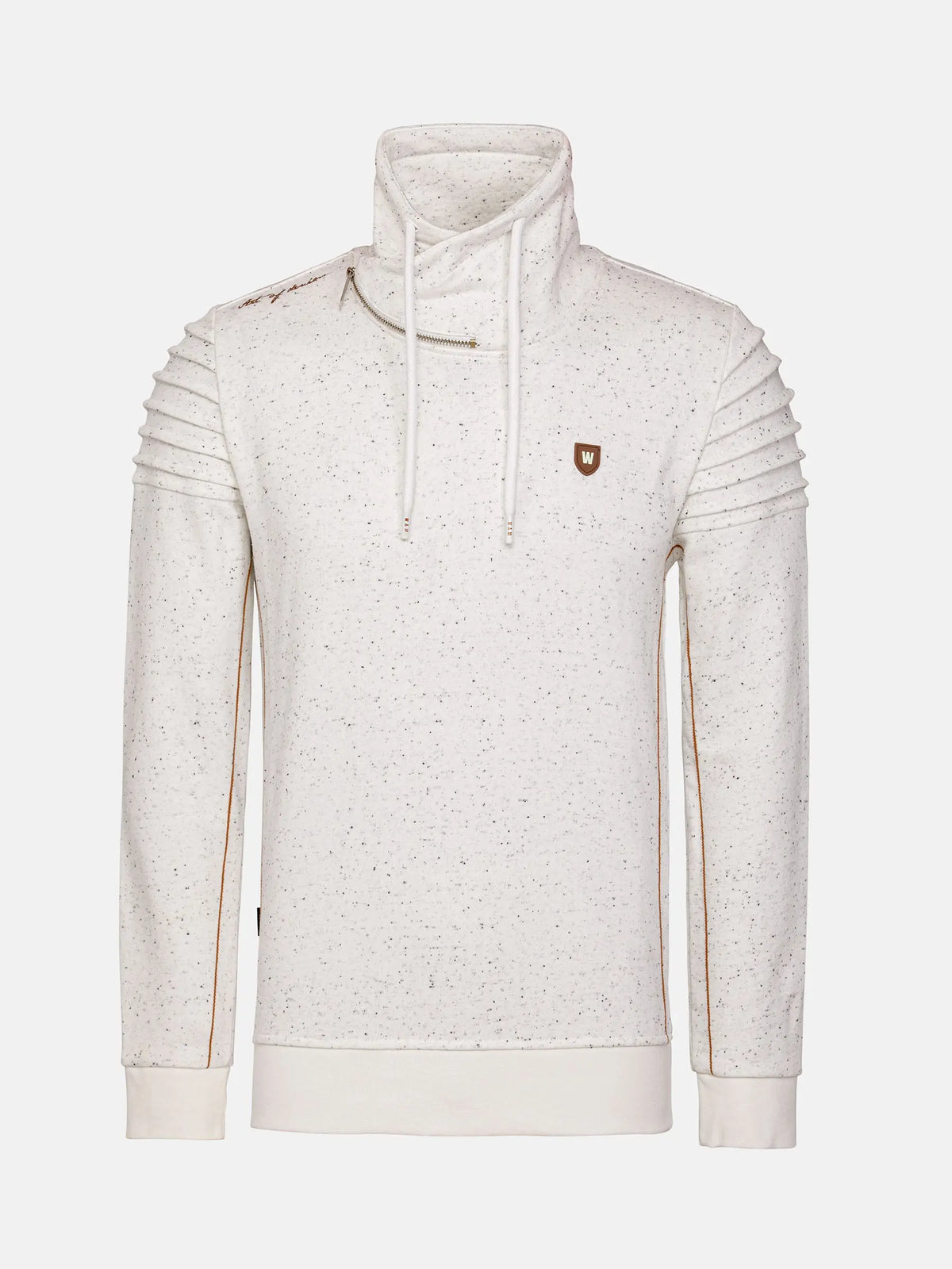 Off White sweater with a small logo on a white background