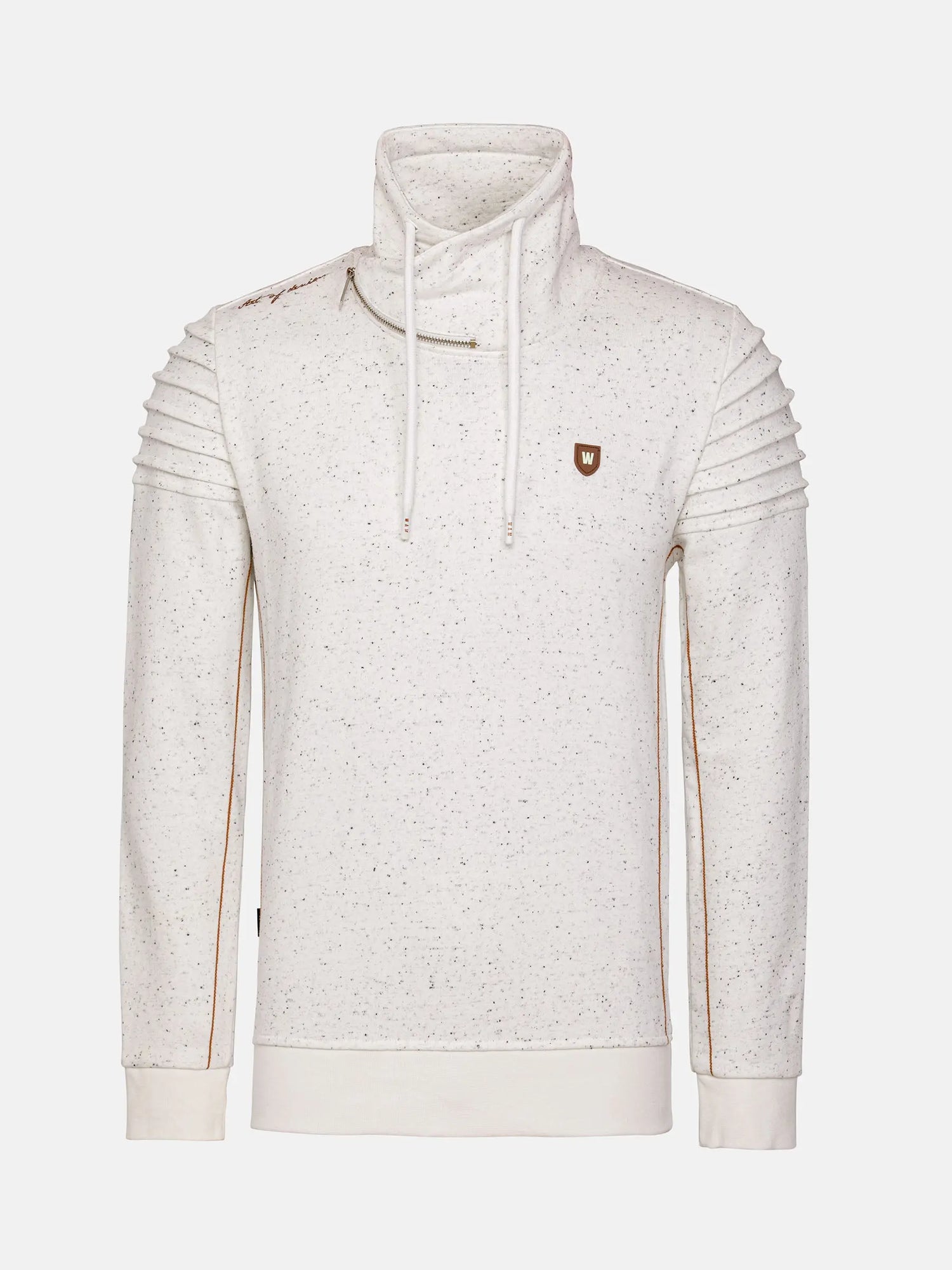 Off White sweater with a small logo on a white background