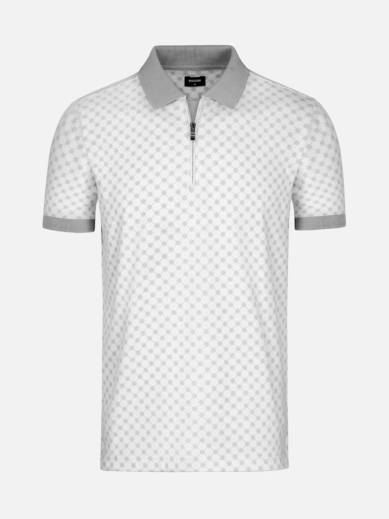 Stylish grey white Damir Polo with patterned design. – Wam Denim.