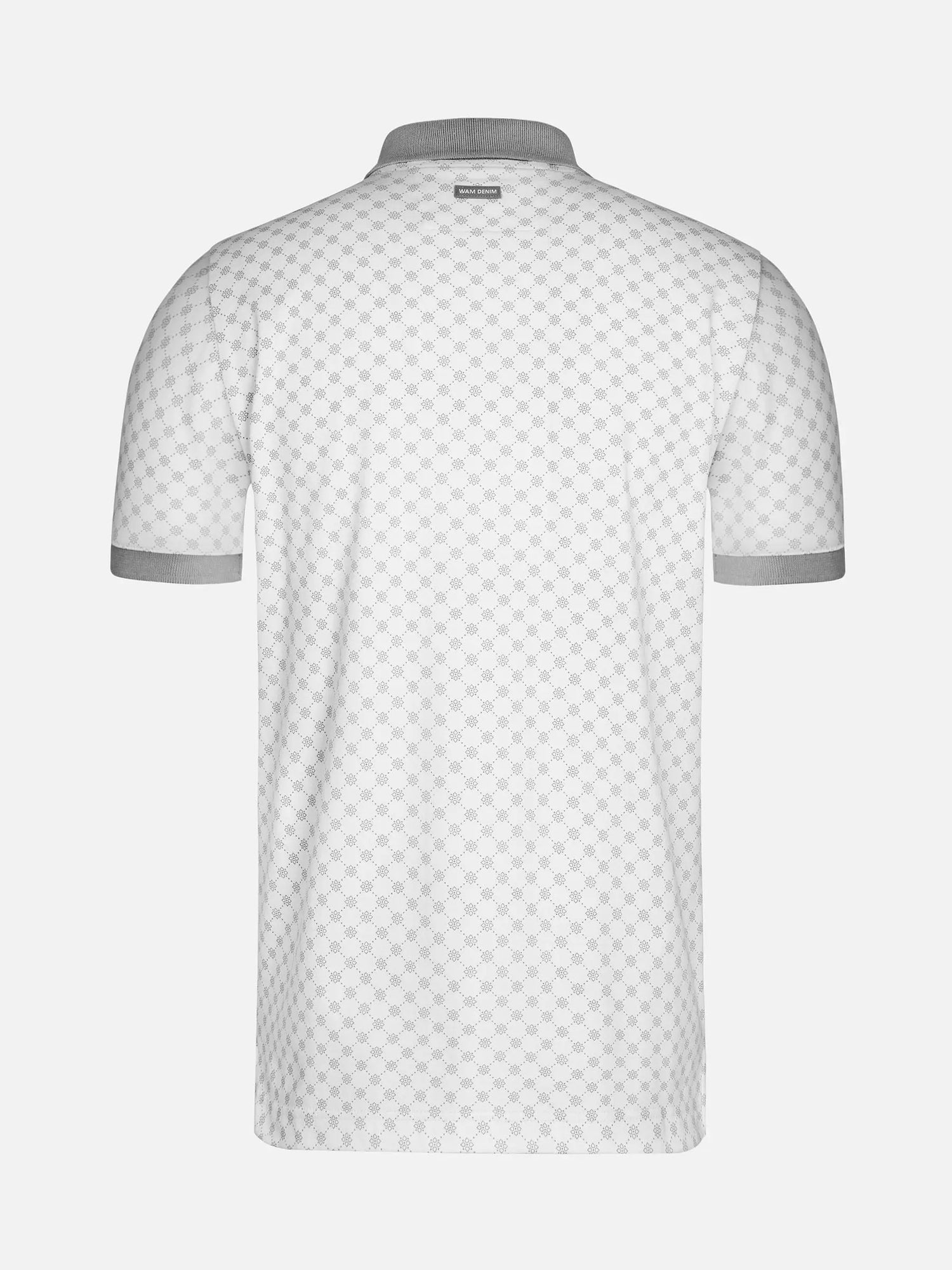 Back view of grey white Damir Polo with pattern. – Wam Denim.