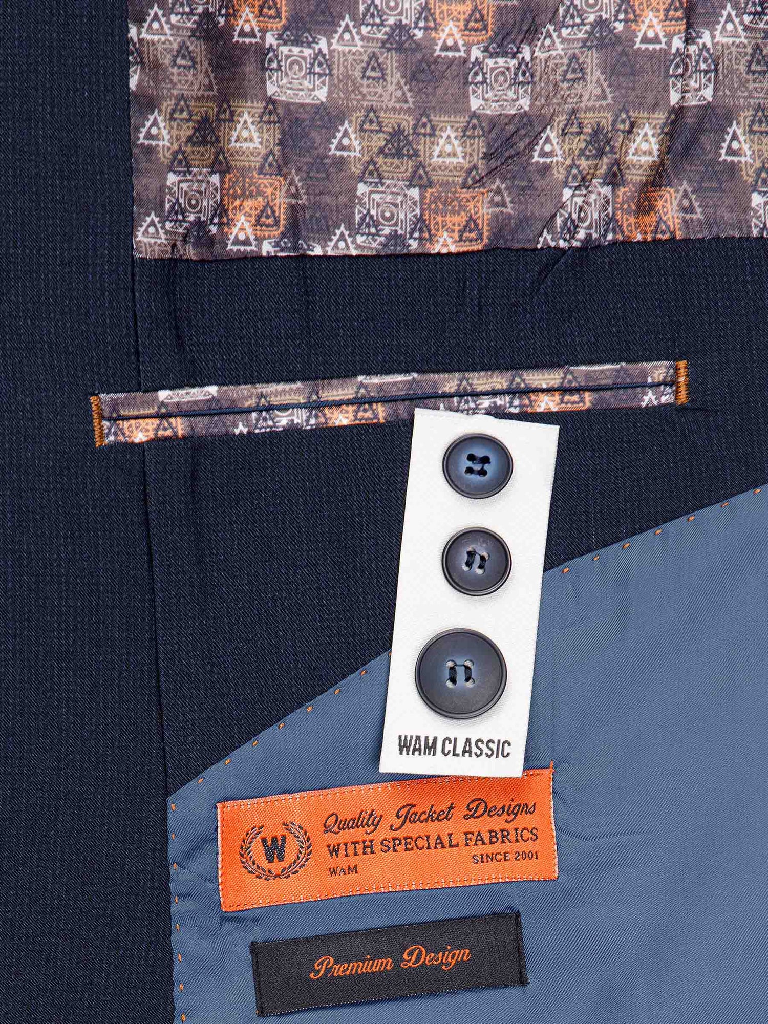 The Clarkson Navy Suit Colbert Wam Denim