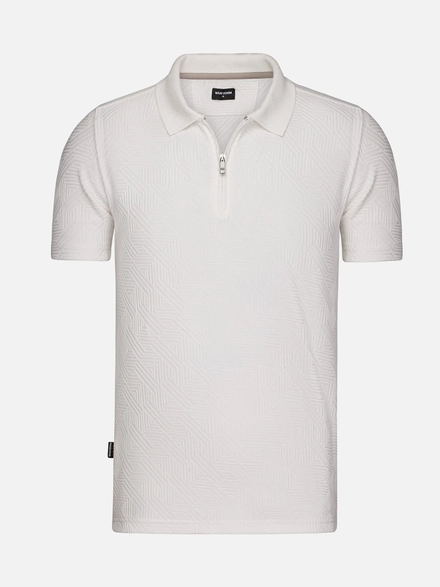 White, textured men's polo  – Wam Denim.