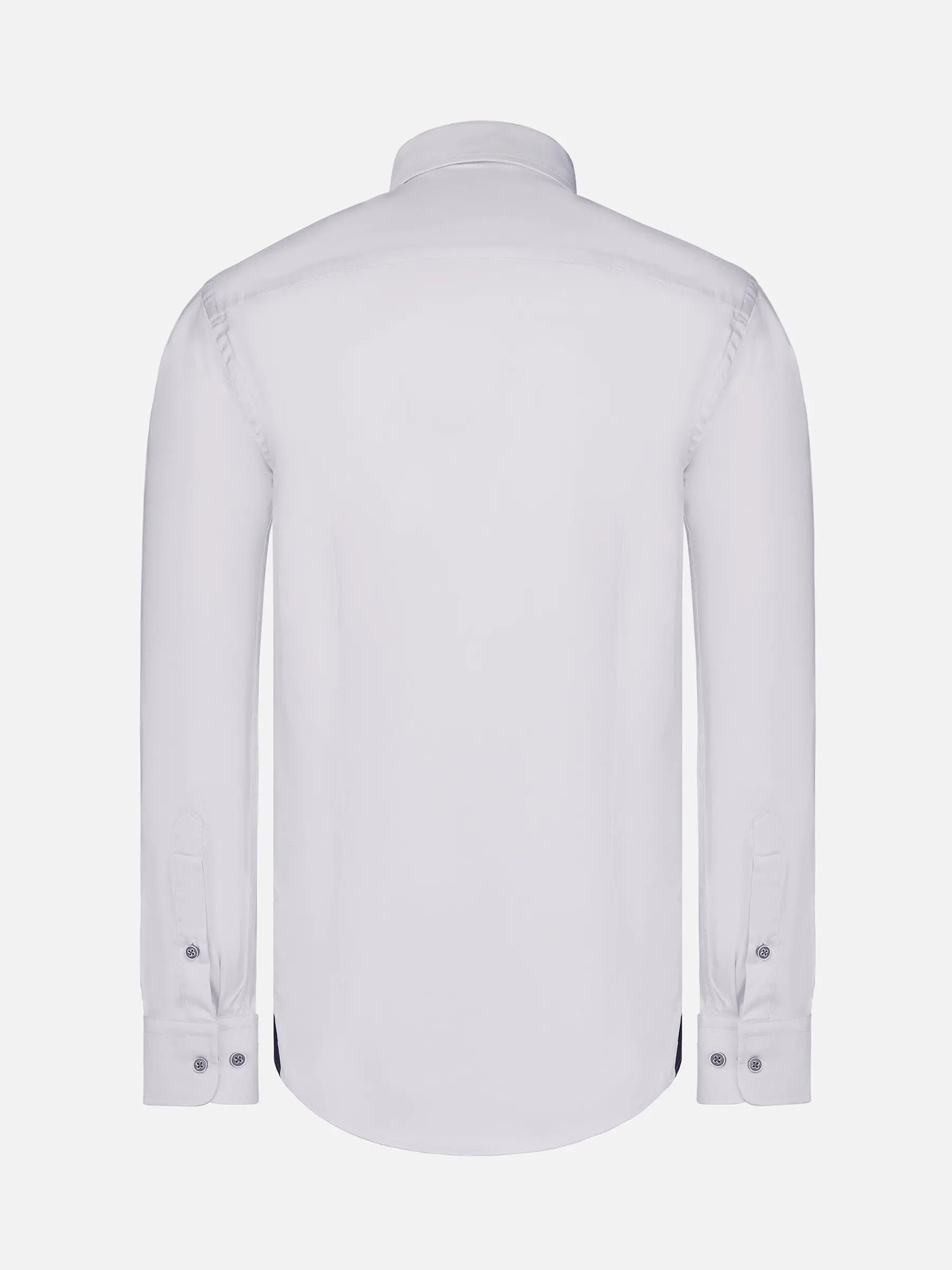 Back view of a plain white men's long-sleeve shirt – Wam Denim.