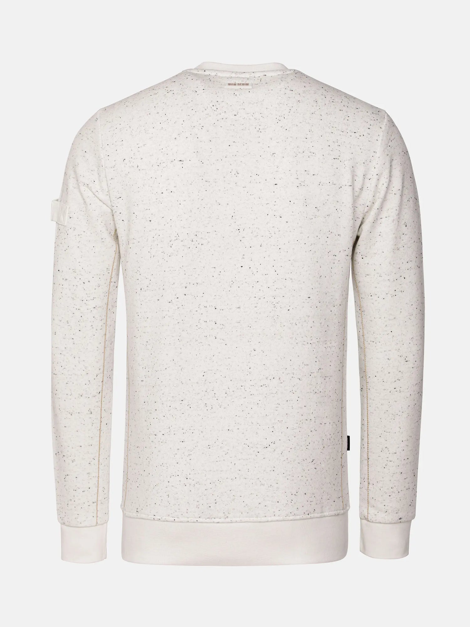 Off White sweater with subtle pattern on a white background