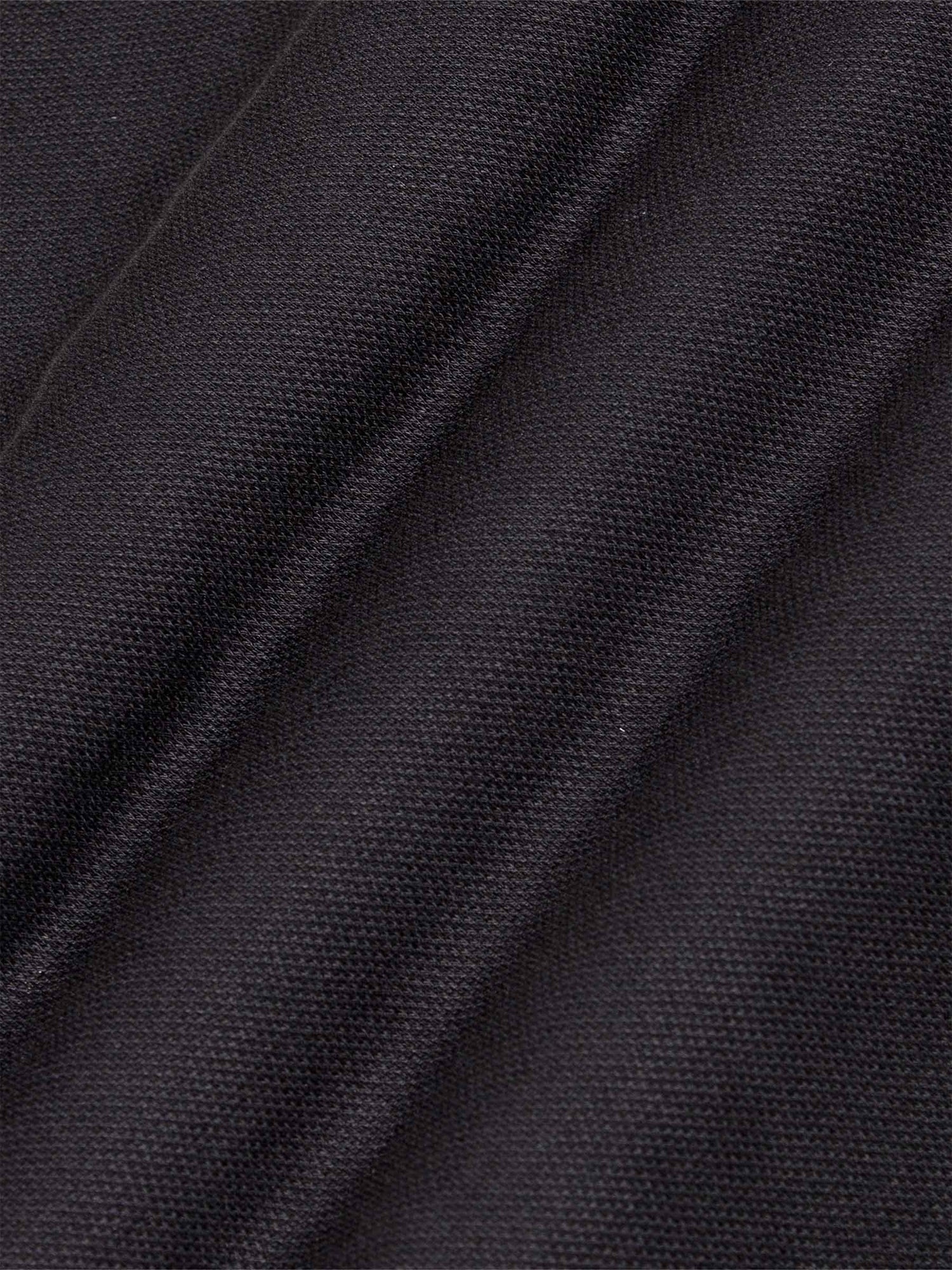 Close-up of black textured knit fabric showcasing fine weave and smooth finish – Wam Denim.