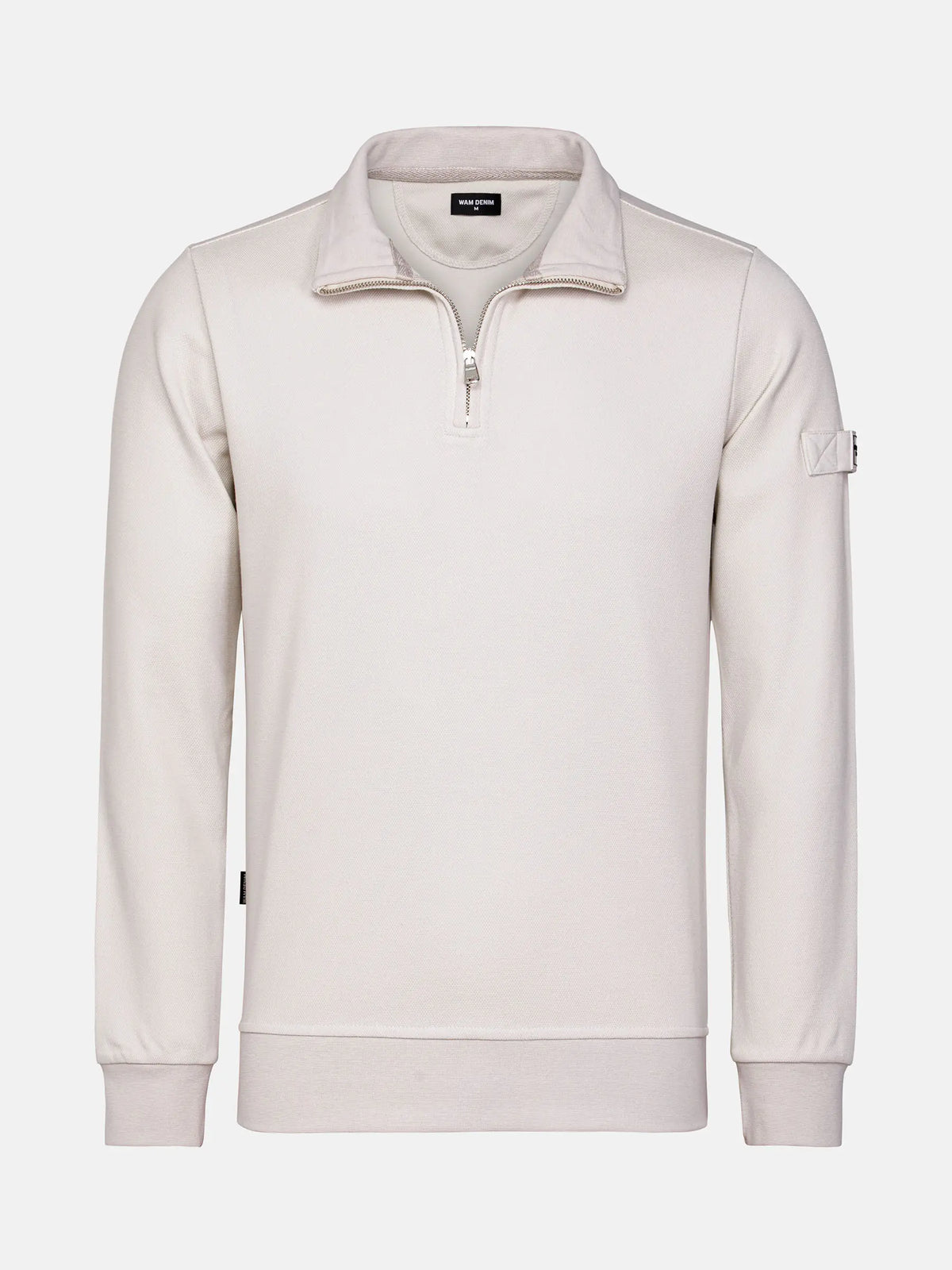 Stylish light beige Milburn Sweater with zipper. – Wam Denim.