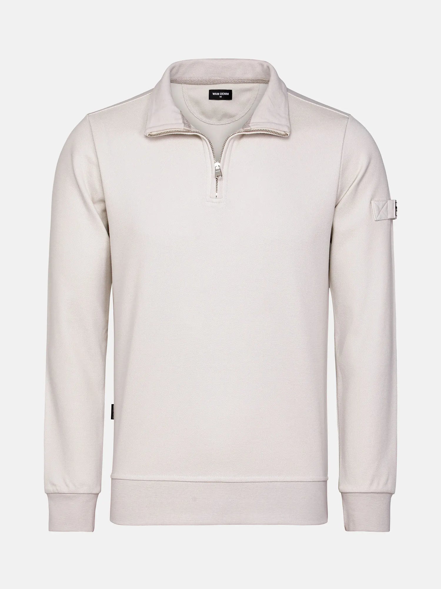 Stylish light beige Milburn Sweater with zipper. – Wam Denim.