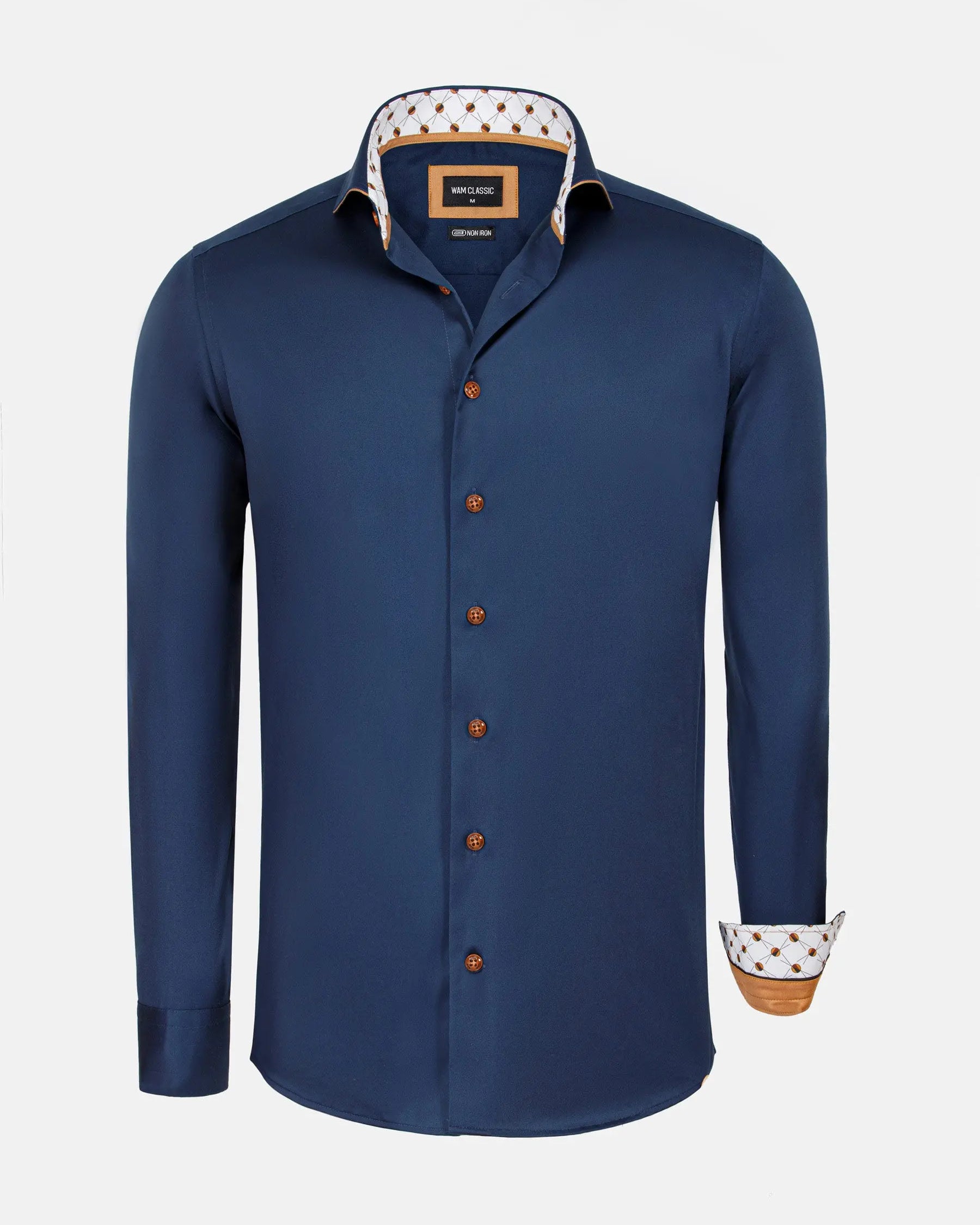 Vercelli Solid Navy Shirt Long Sleeve 6XL