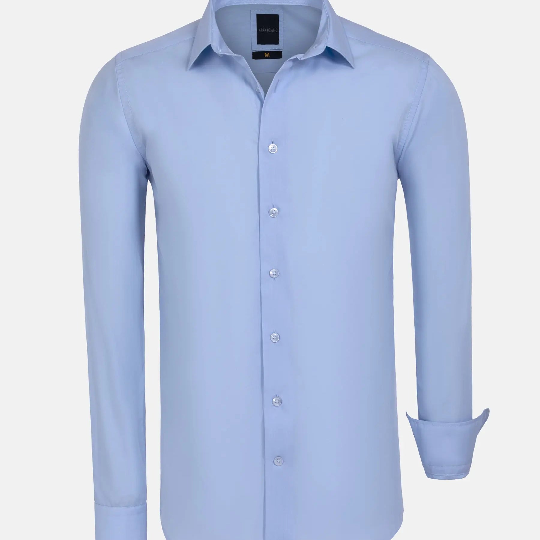 Leira Solid Light Blue Long Sleeve Shirt 6XL