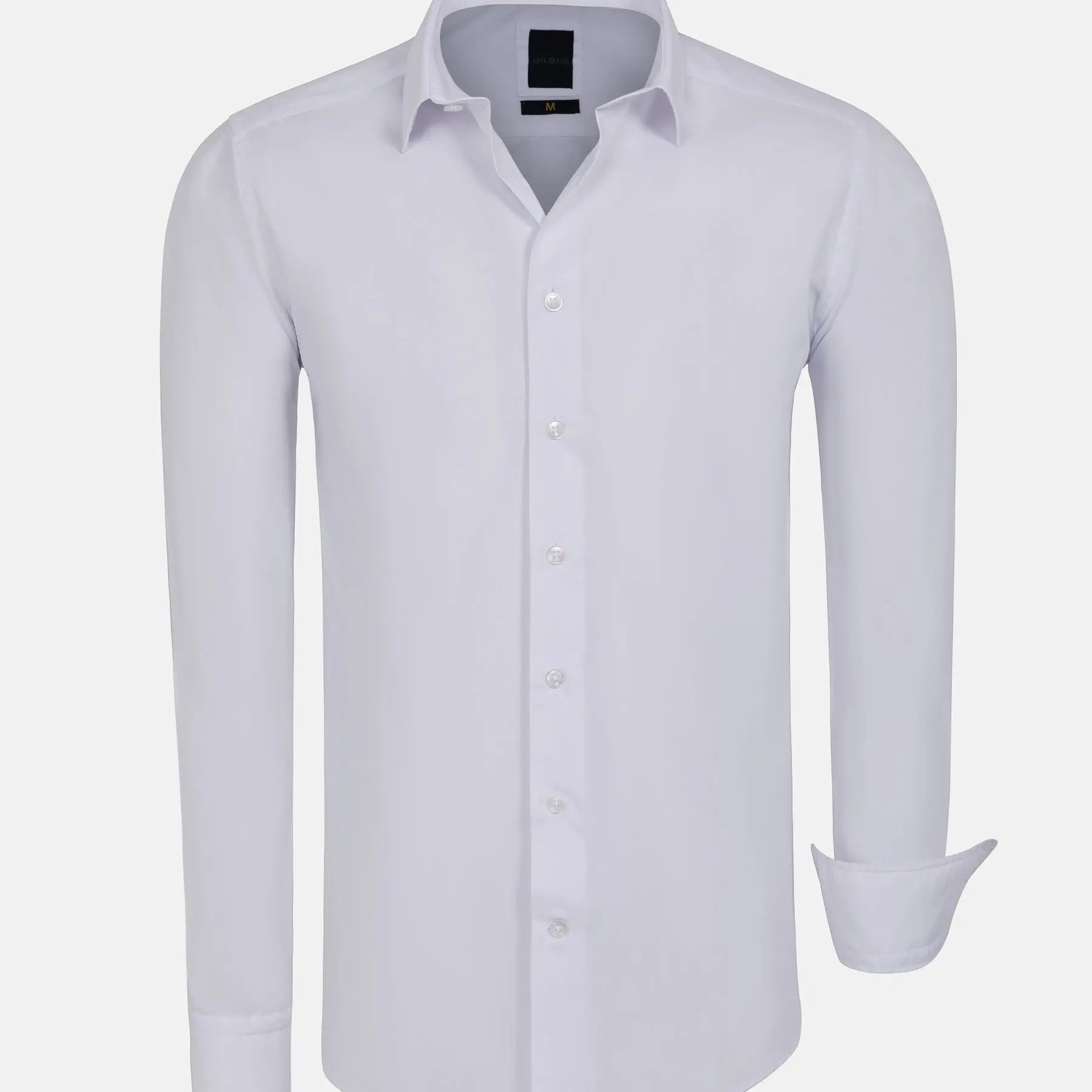 Leira Solid White Long Sleeve Shirt 6XL