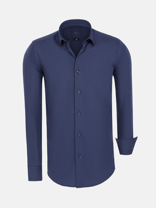 Leira Solid Navy Long Sleeve Shirt