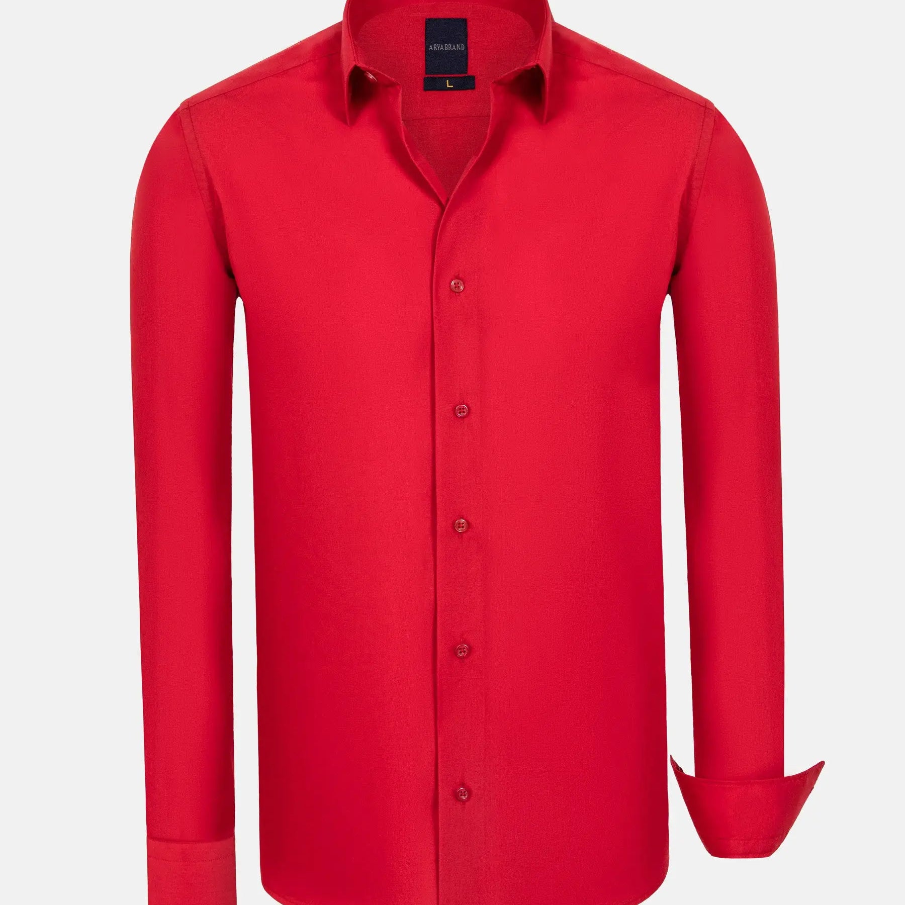 Leira Solid Red Long Sleeve Shirt 6XL