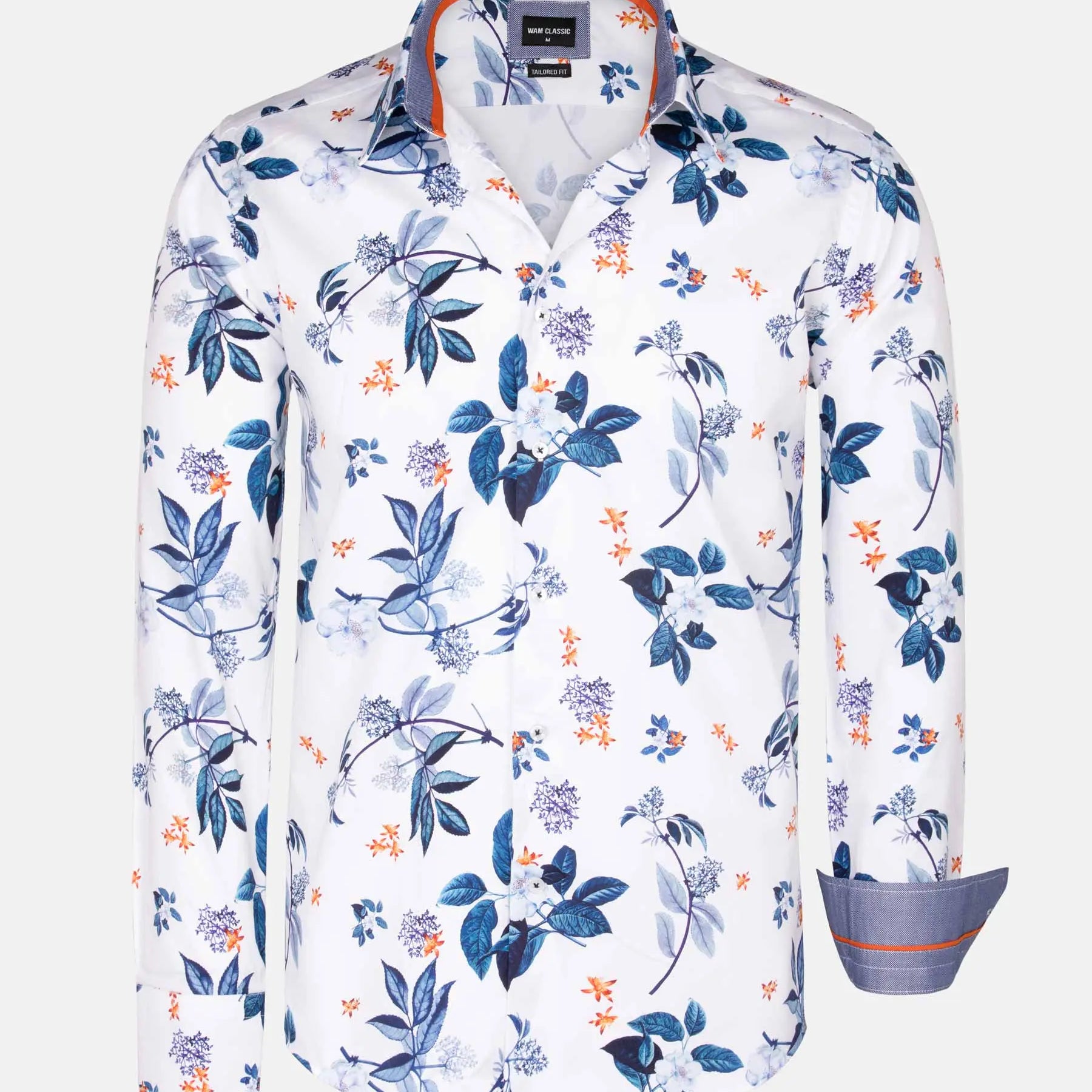 Evander Floral White Long Sleeve Shirt 6XL