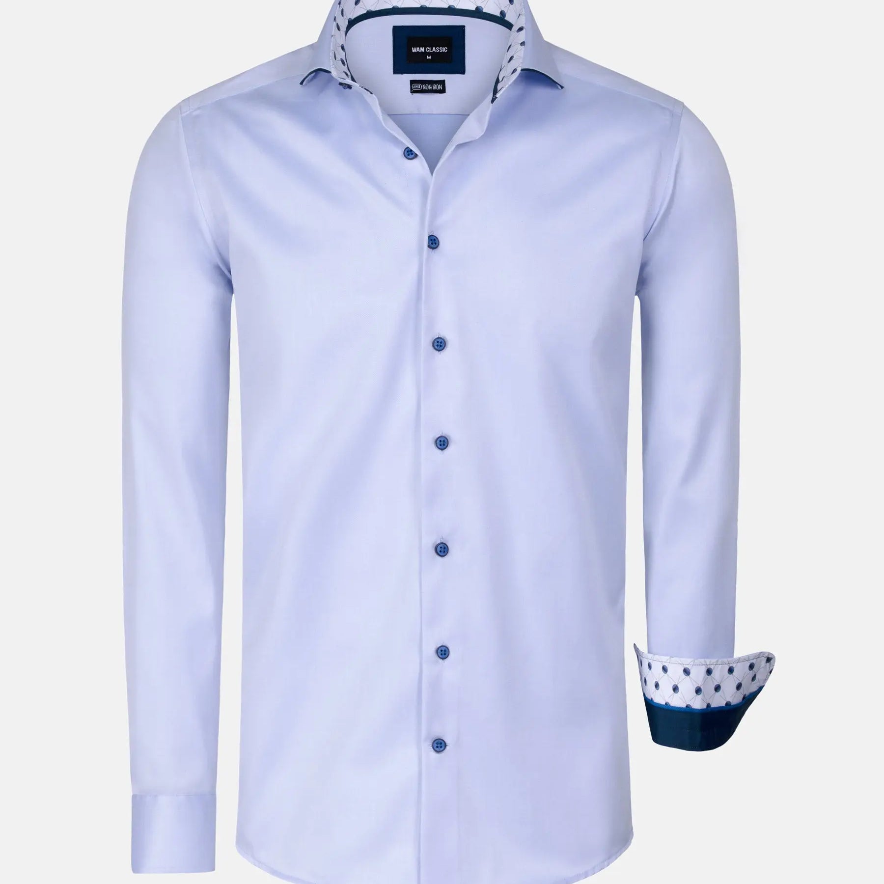Lance Solid Light Blue Long Sleeve Shirt 6XL