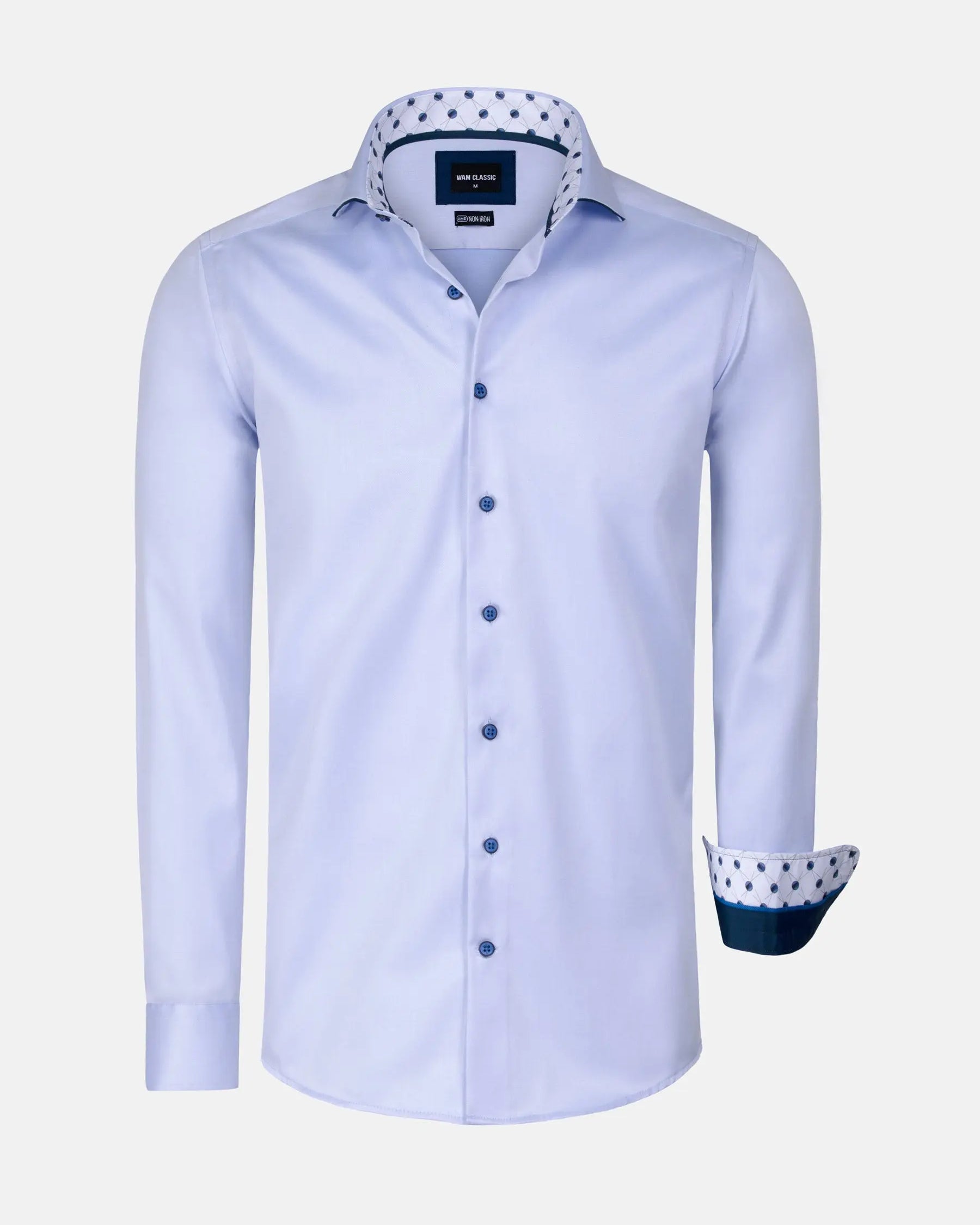 Lance Solid Light Blue Long Sleeve Shirt 6XL