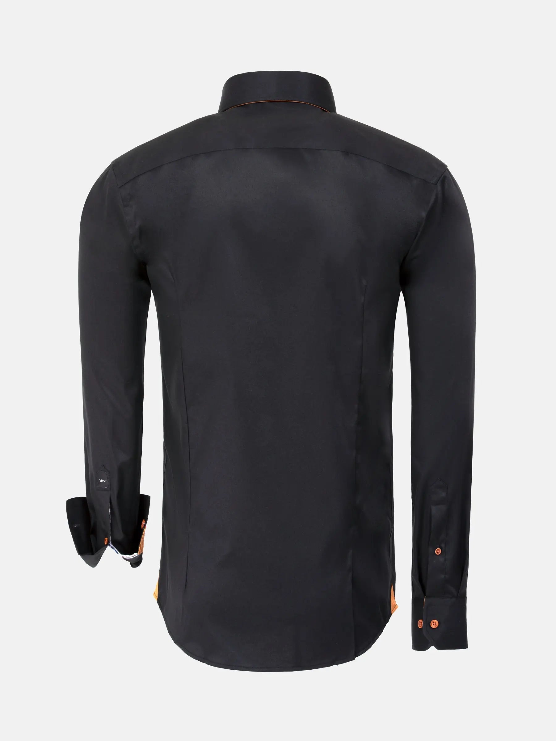 Romney Solid Black Long Sleeve Shirt 6XL