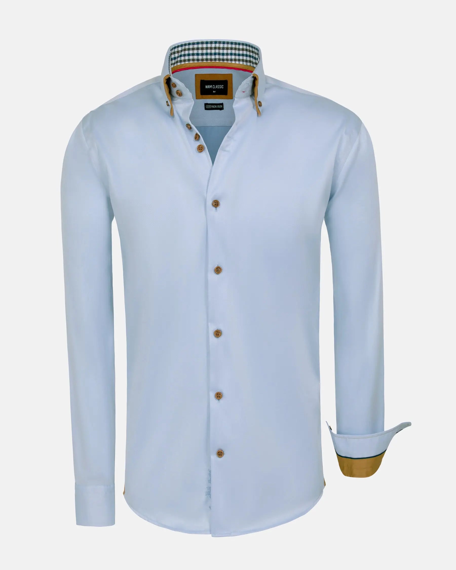 Romney Solid Light Blue Long Sleeve Shirt 6XL