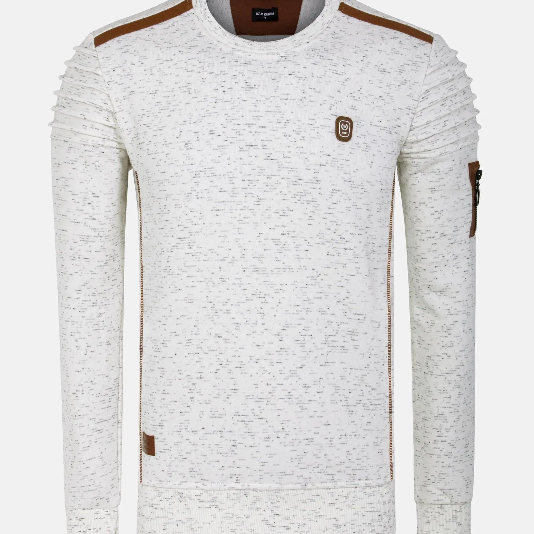 Anita Slim Fit Crew Neck Off-White Sweater 6XL