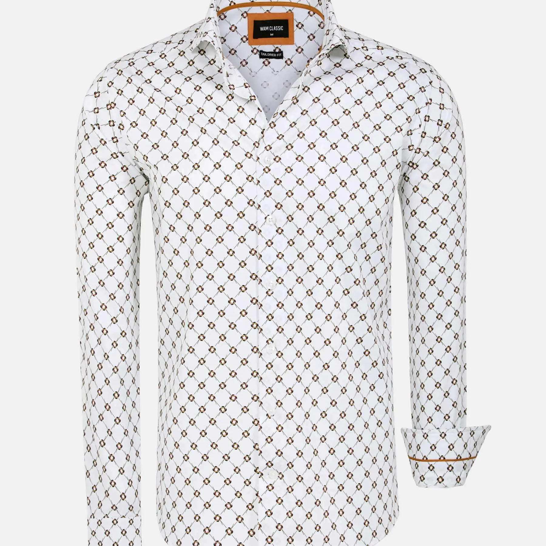 Alicante White Floral Print Long Sleeve Shirt 6XL