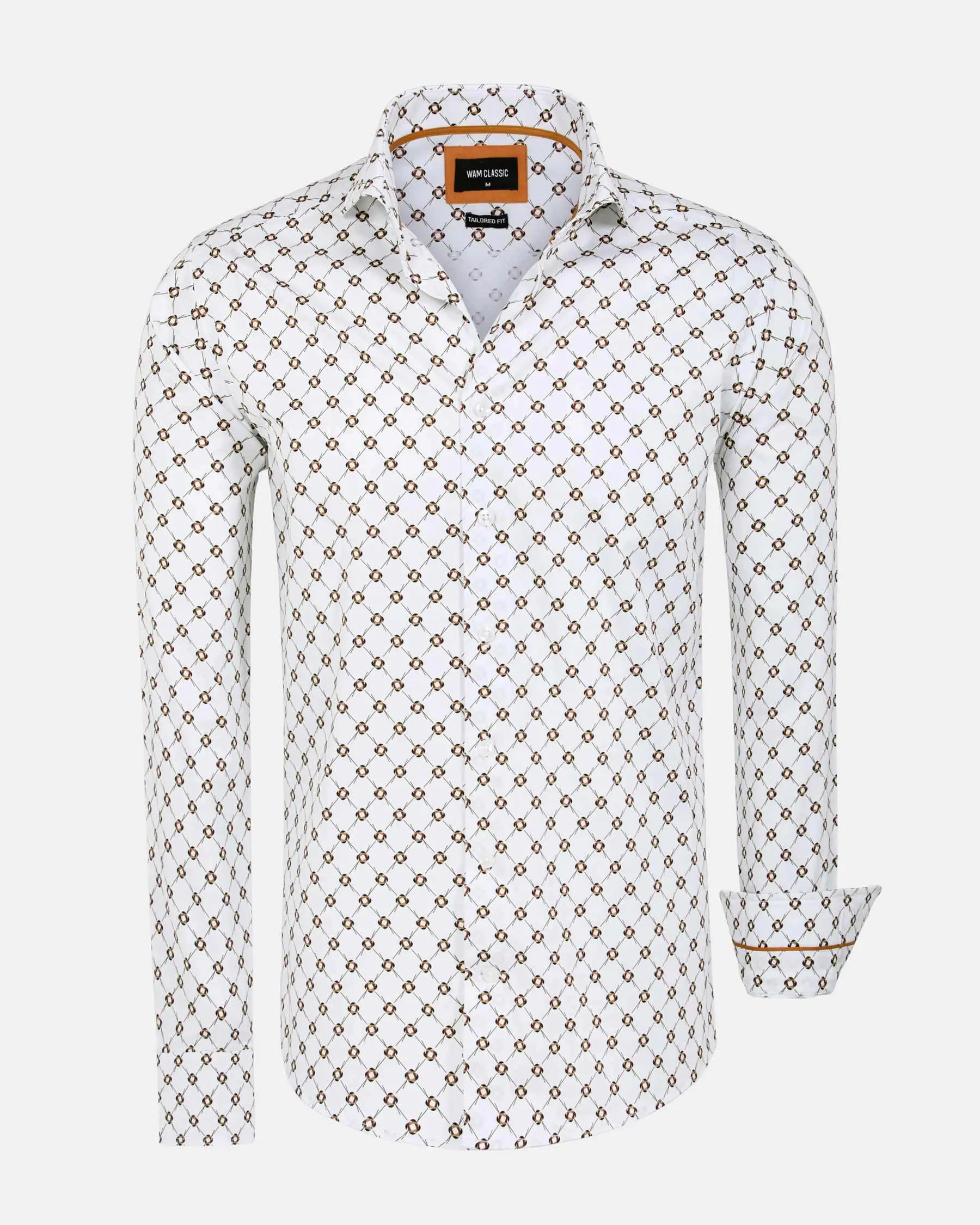 Alicante White Floral Print Long Sleeve Shirt 6XL
