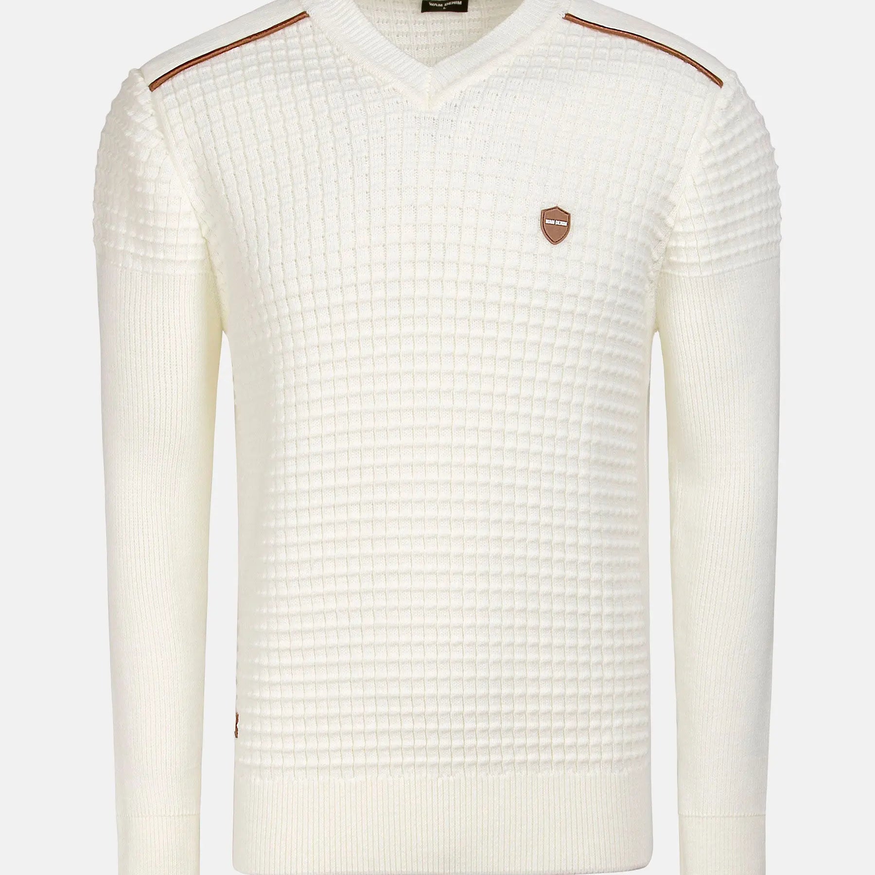 Dover Slim Fit V-Neck Off-White Knitwear 6XL