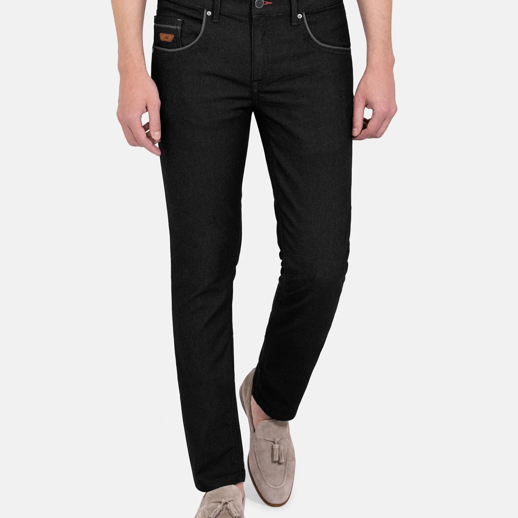 Swindon Stretch Slim Fit Blk Jeans 40-34