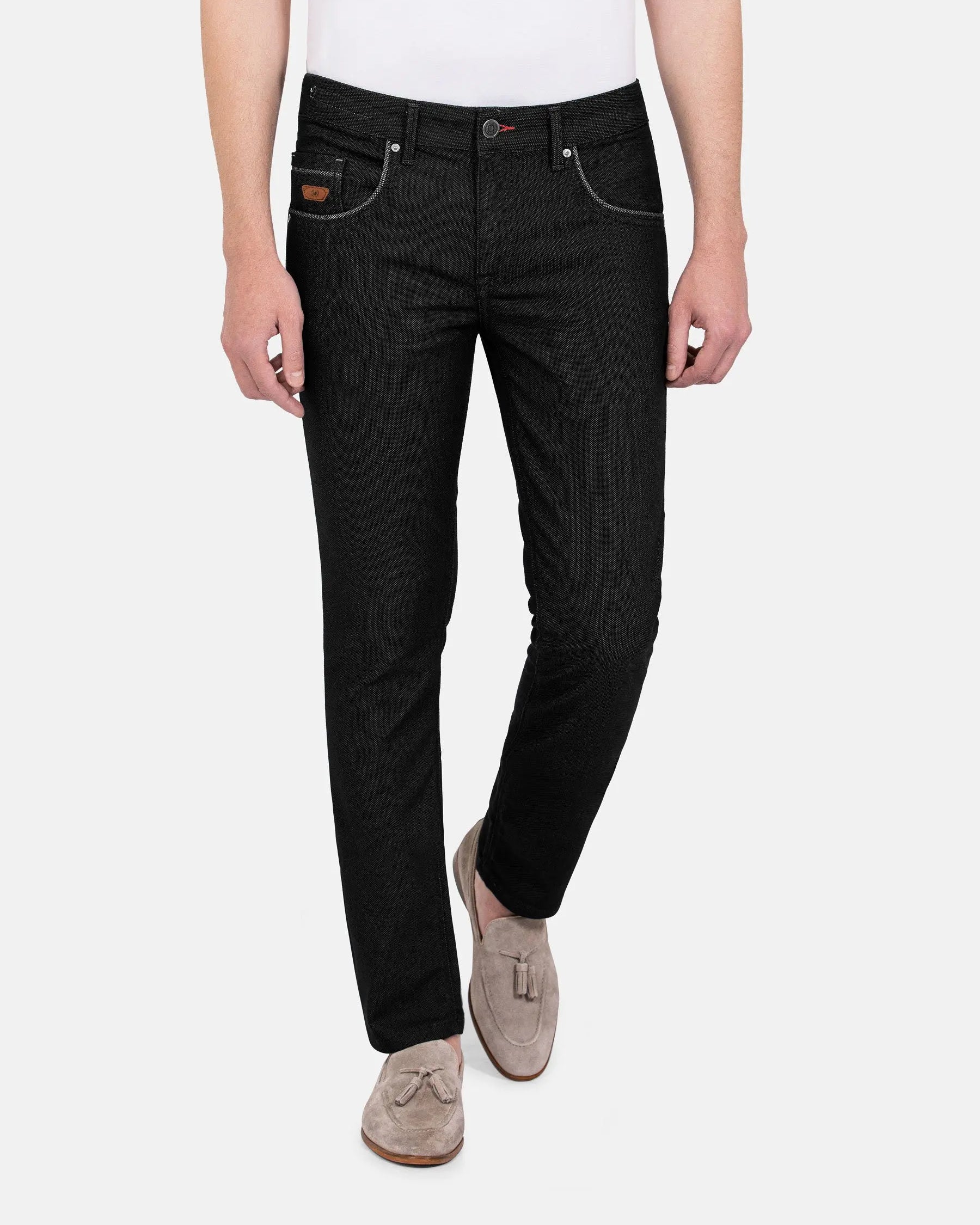Swindon Stretch Slim Fit Blk Jeans 40-34