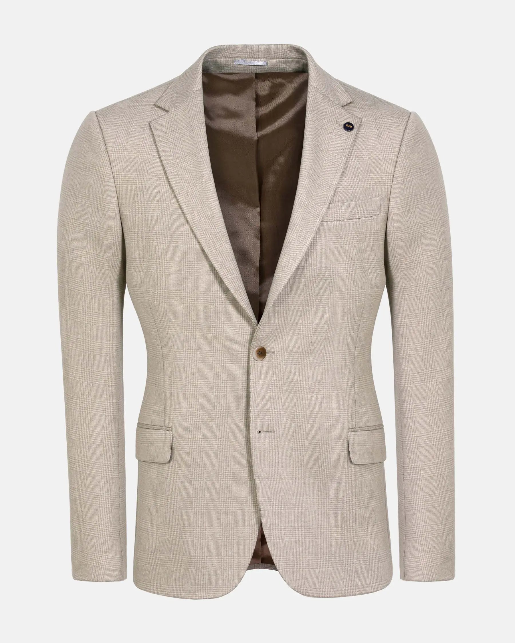 Mustaine Glen Plaid Pattern Beige Blazer 60