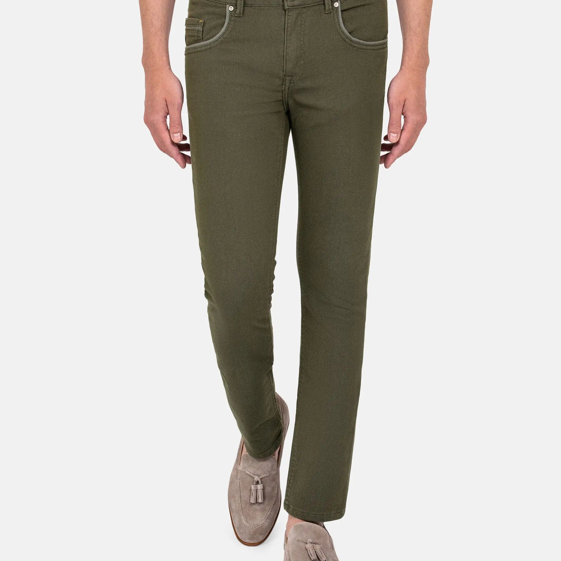 Swindon Stretch Slim Fit Khaki Jeans 38-32