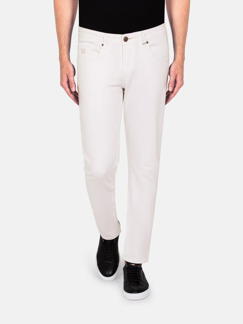 Digorgio Slim Fit Off White Jeans