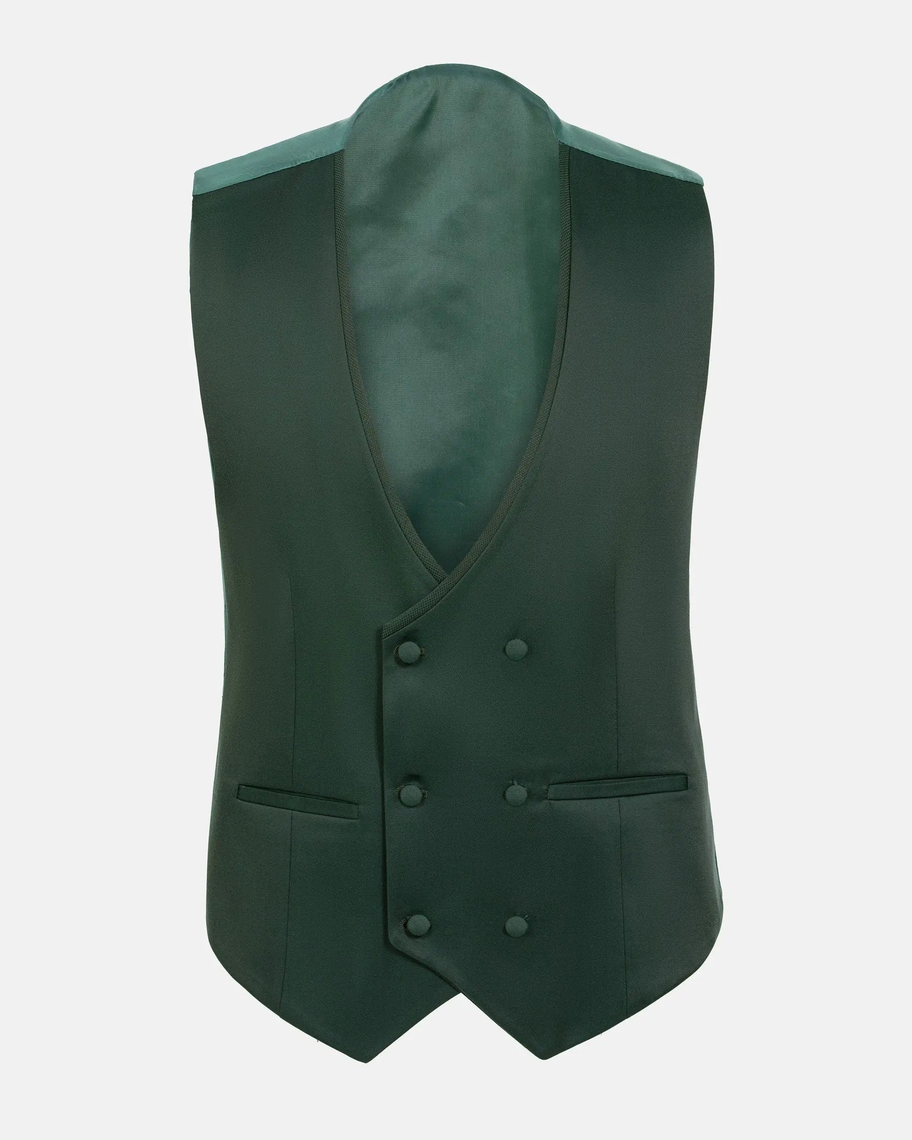 Slim Fit Textured Green Waistcoat 66