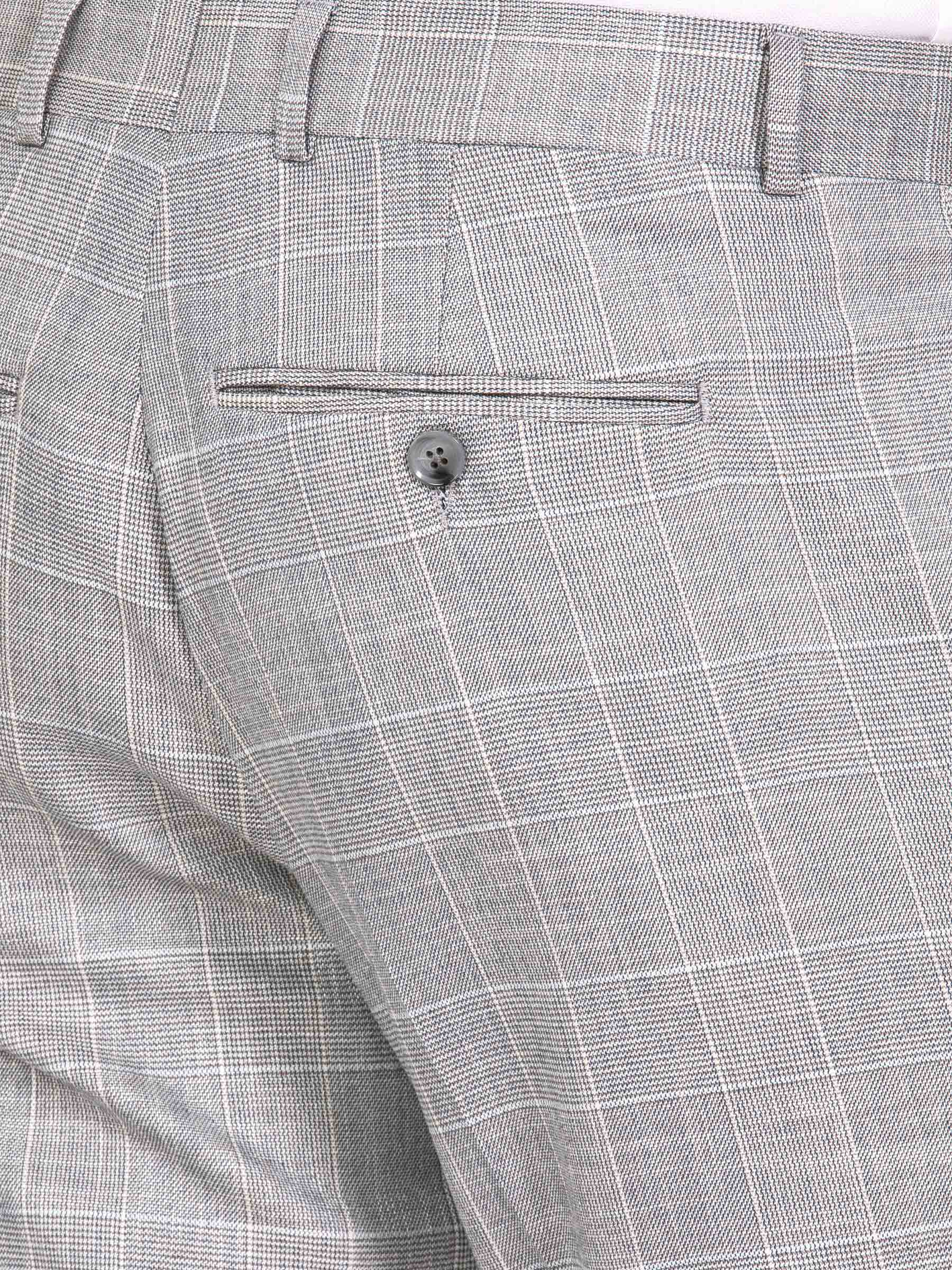 Ground Checkered Slim Fit Grey Pants – Wam Denim