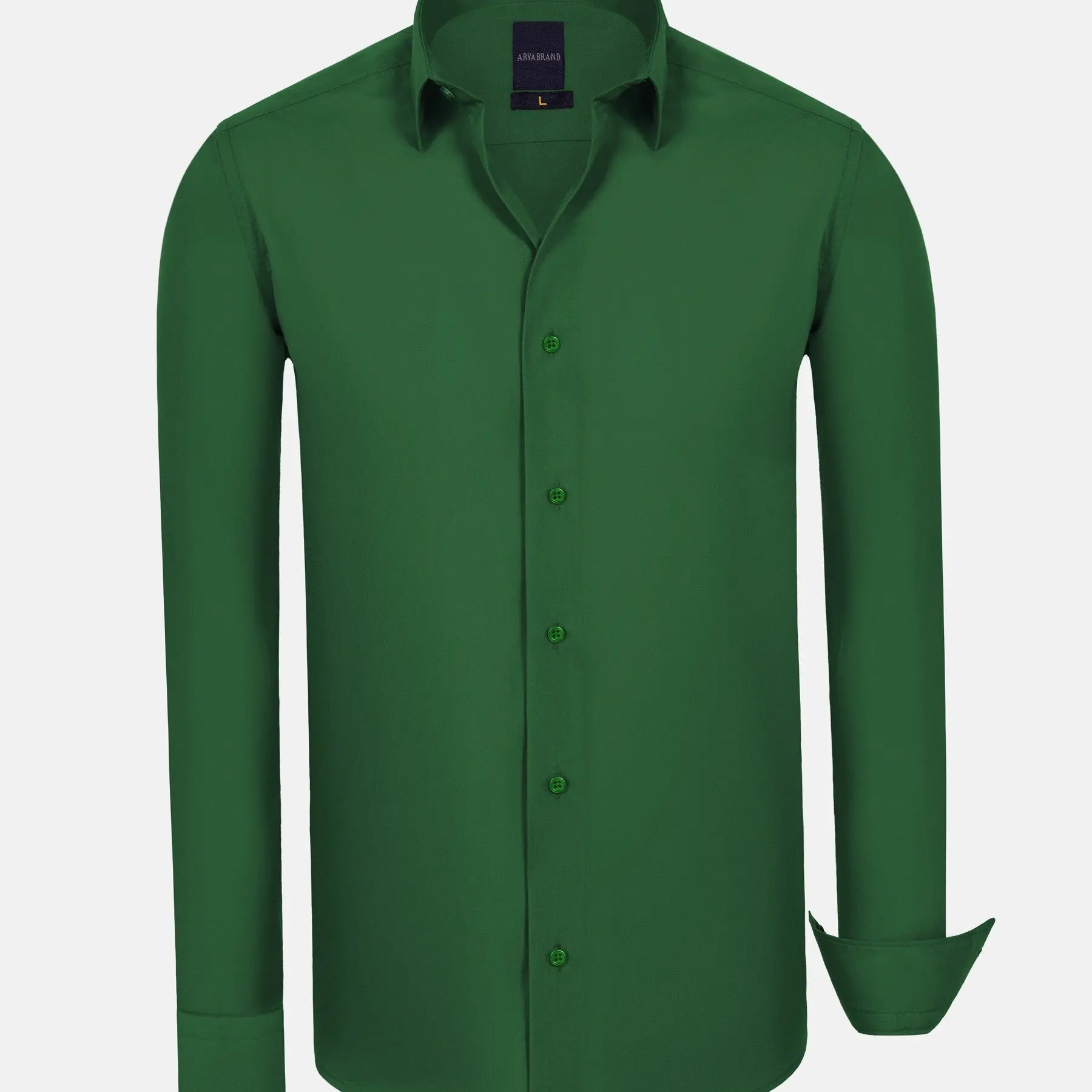 Leira Solid Green Long Sleeve Shirt 6XL