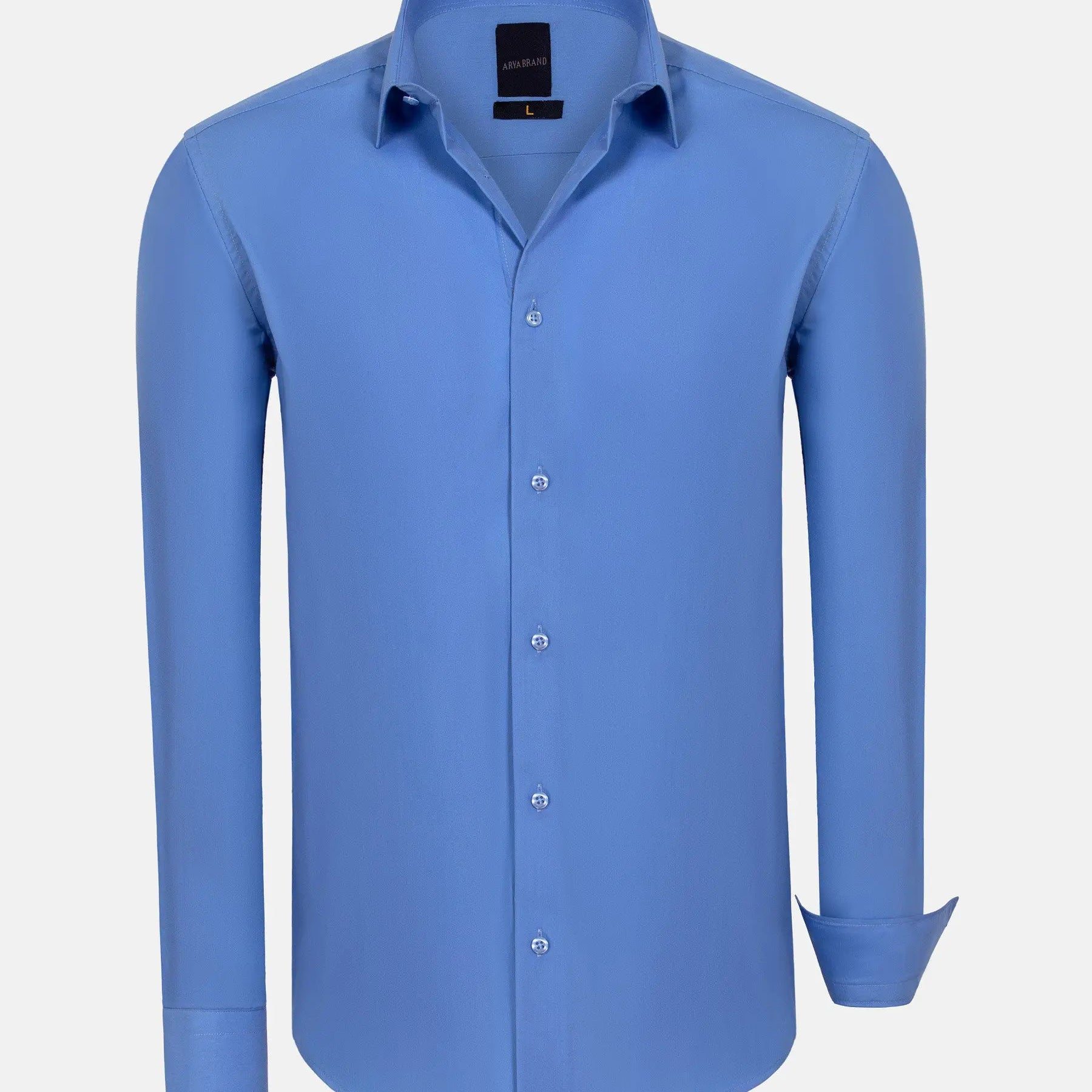 Leira Solid Dark Blue Long Sleeve Shirt 6XL