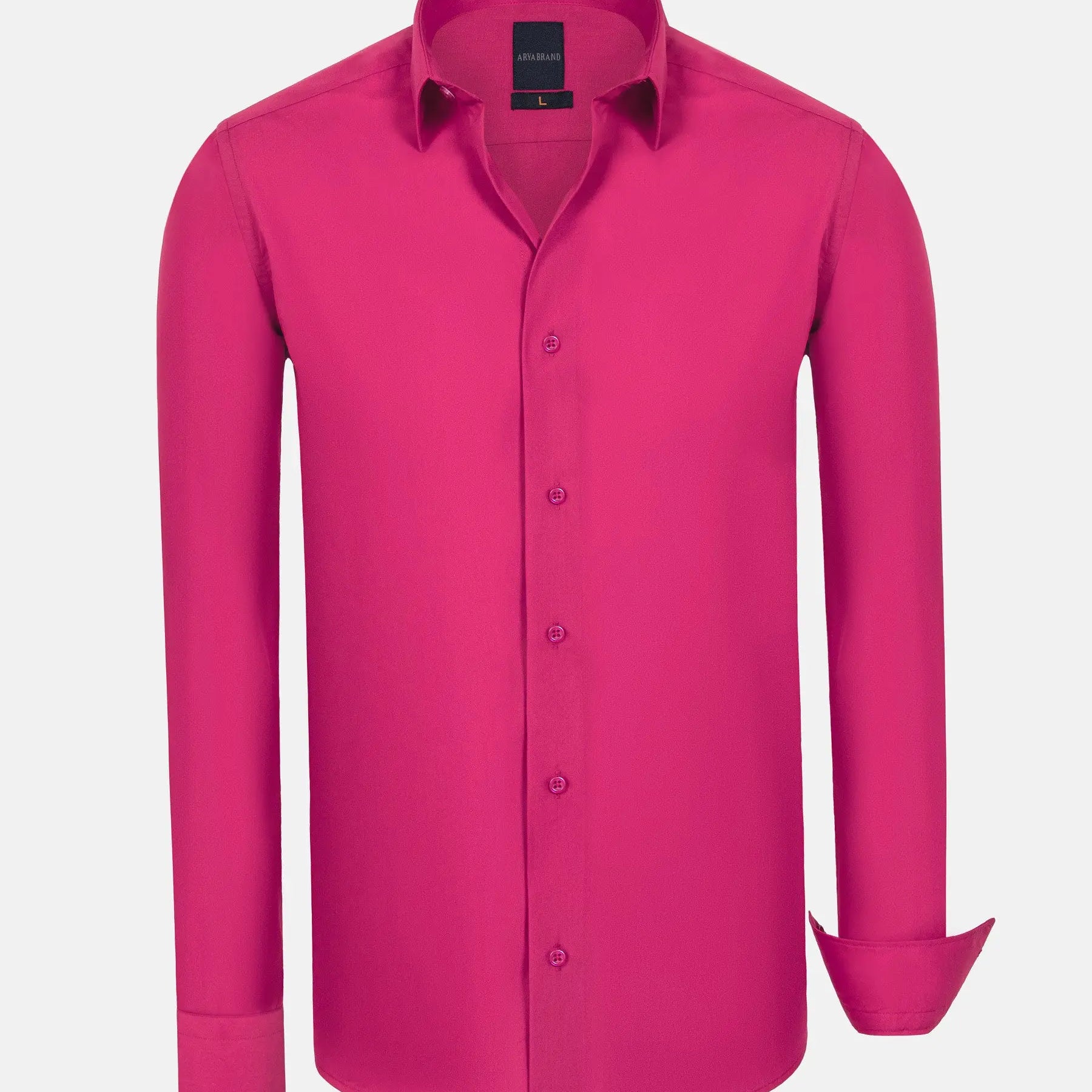 Leira Solid Fuchsia Long Sleeve Shirt 6XL
