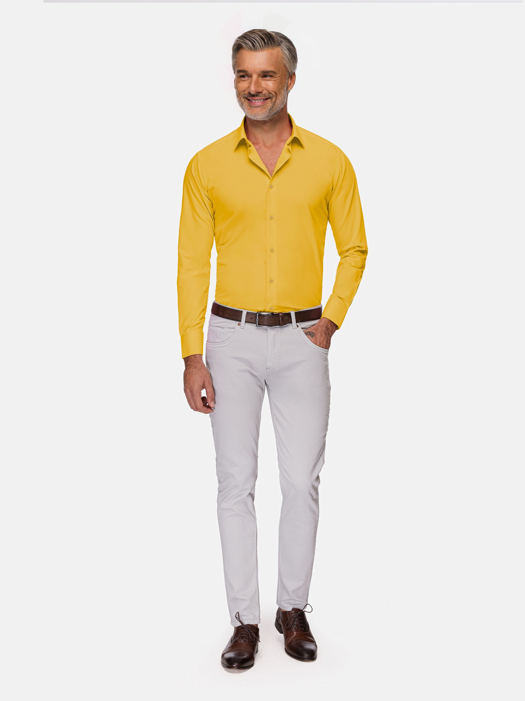 Leira Solid Yellow Long Sleeve Shirt – Wam Denim Leira Solid Yellow Long Sleeve Shirt – Wam Denim