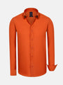 Leira Solid Dark Orange Long Sleeve Shirt 6XL
