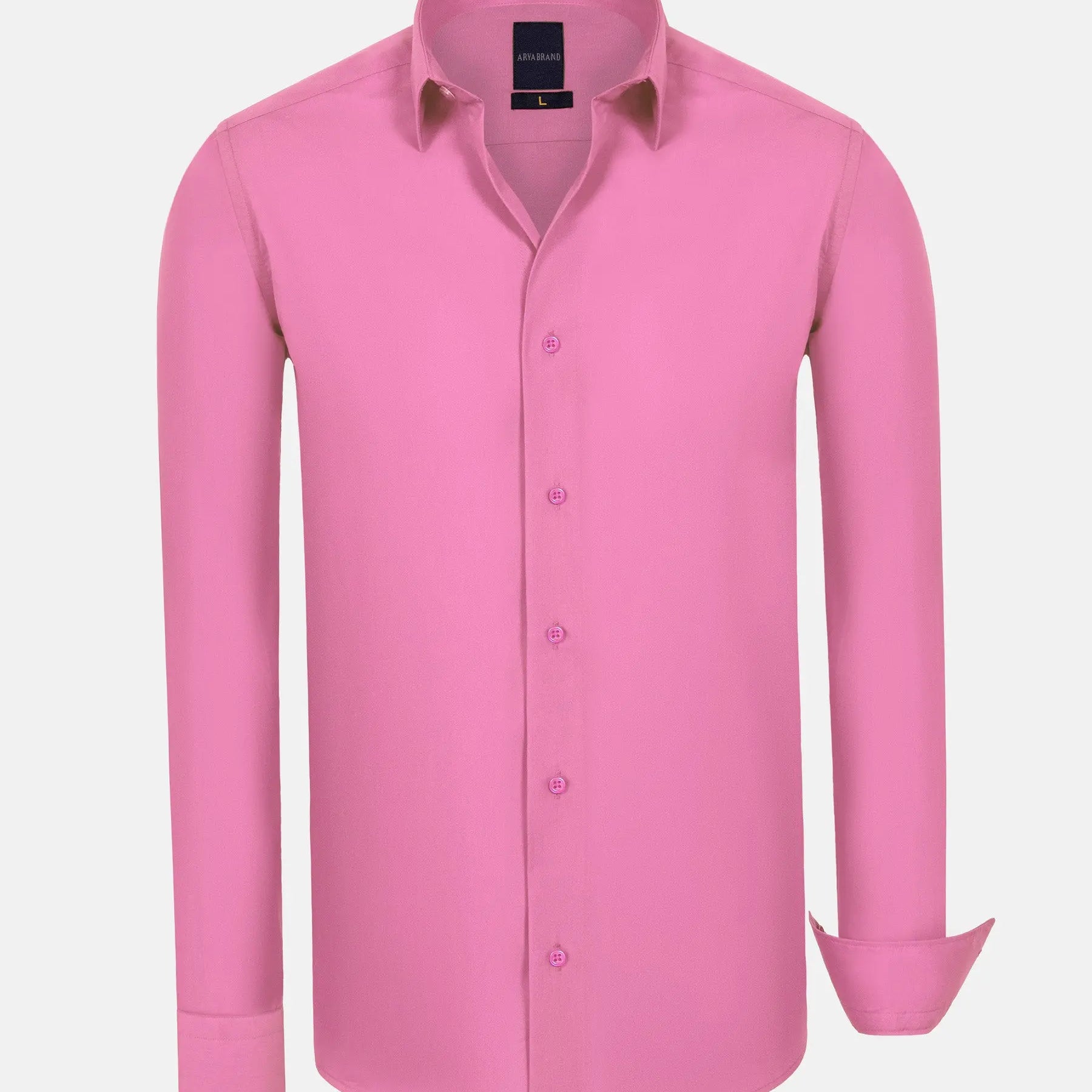 Leira Solid Dark Pink Long Sleeve Shirt 6XL