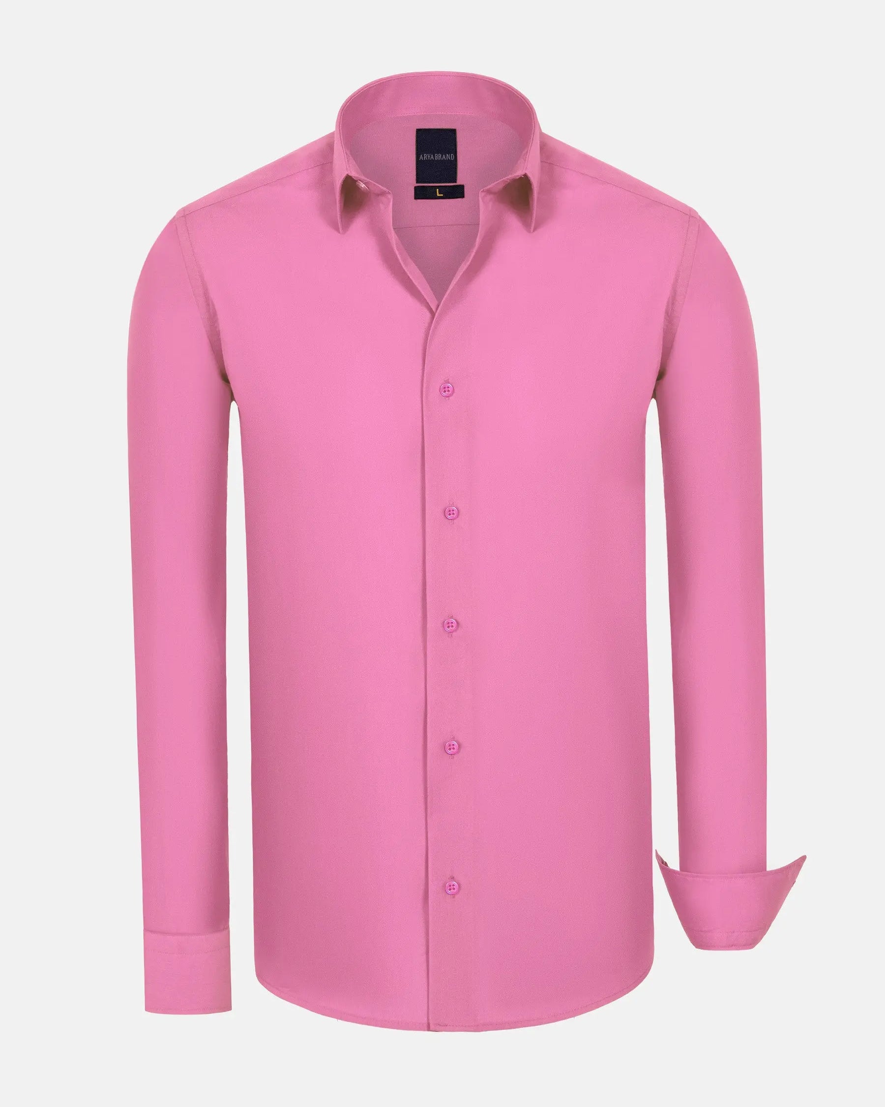 Leira Solid Dark Pink Long Sleeve Shirt 6XL