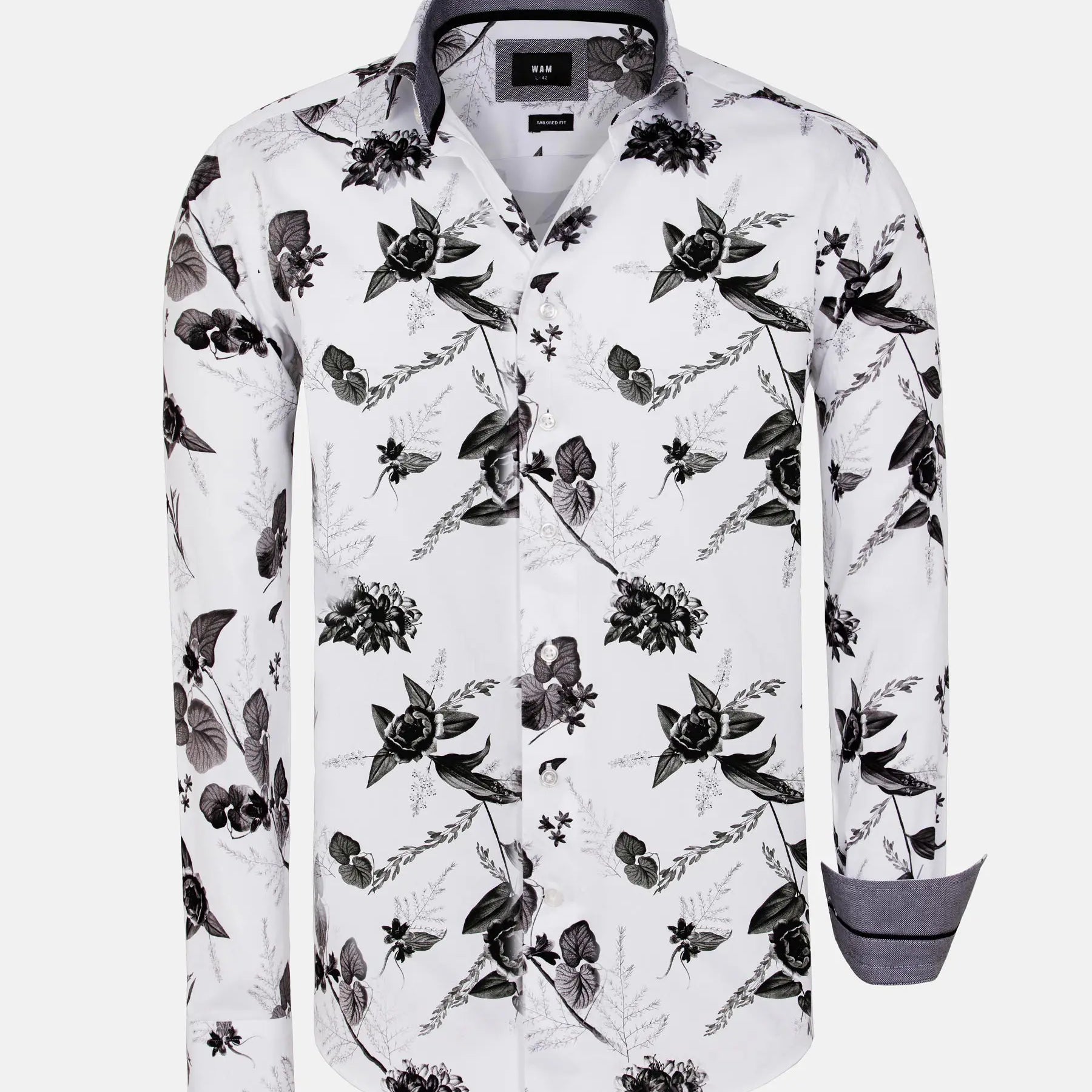 Oasis White Floral Print Long Sleeve Shirt 6XL