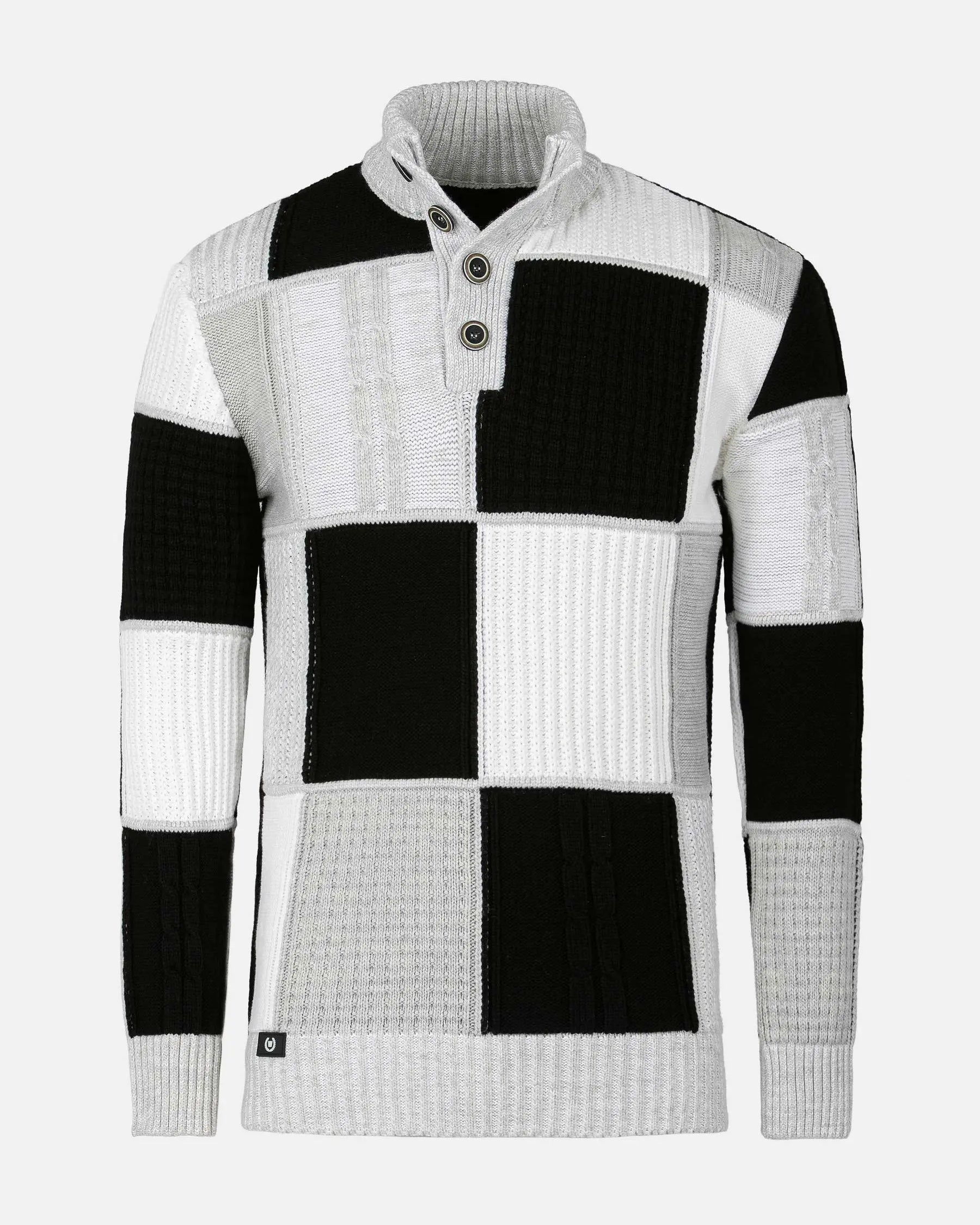 Cambridge Pattern Black White Knitwear 6XL